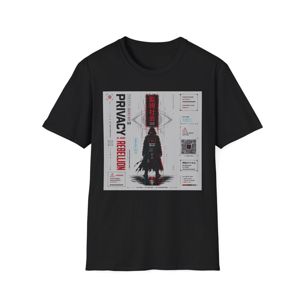 Surveillance society: Anonymous rebellion poster T-Shirt