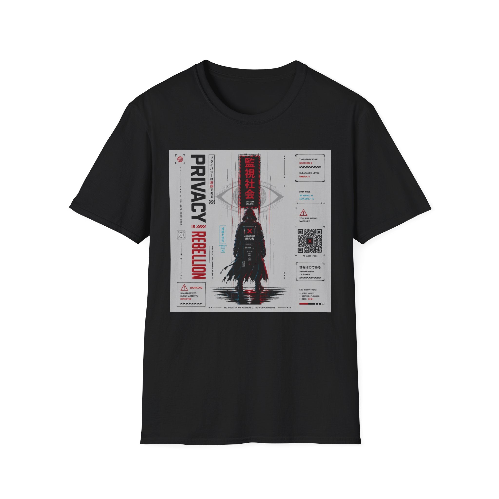 Surveillance society: Anonymous rebellion poster T-Shirt