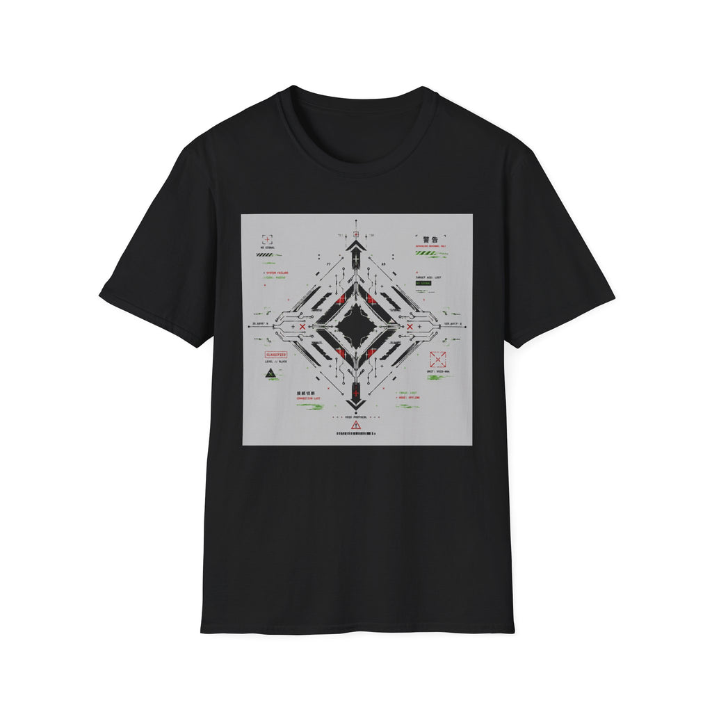 Futuristic tech interface with error signals T-Shirt