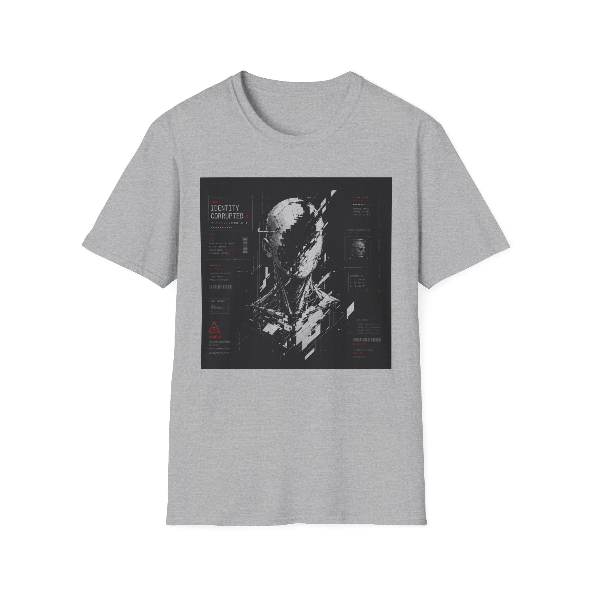 Corrupted identity in dystopian tech universe T-Shirt