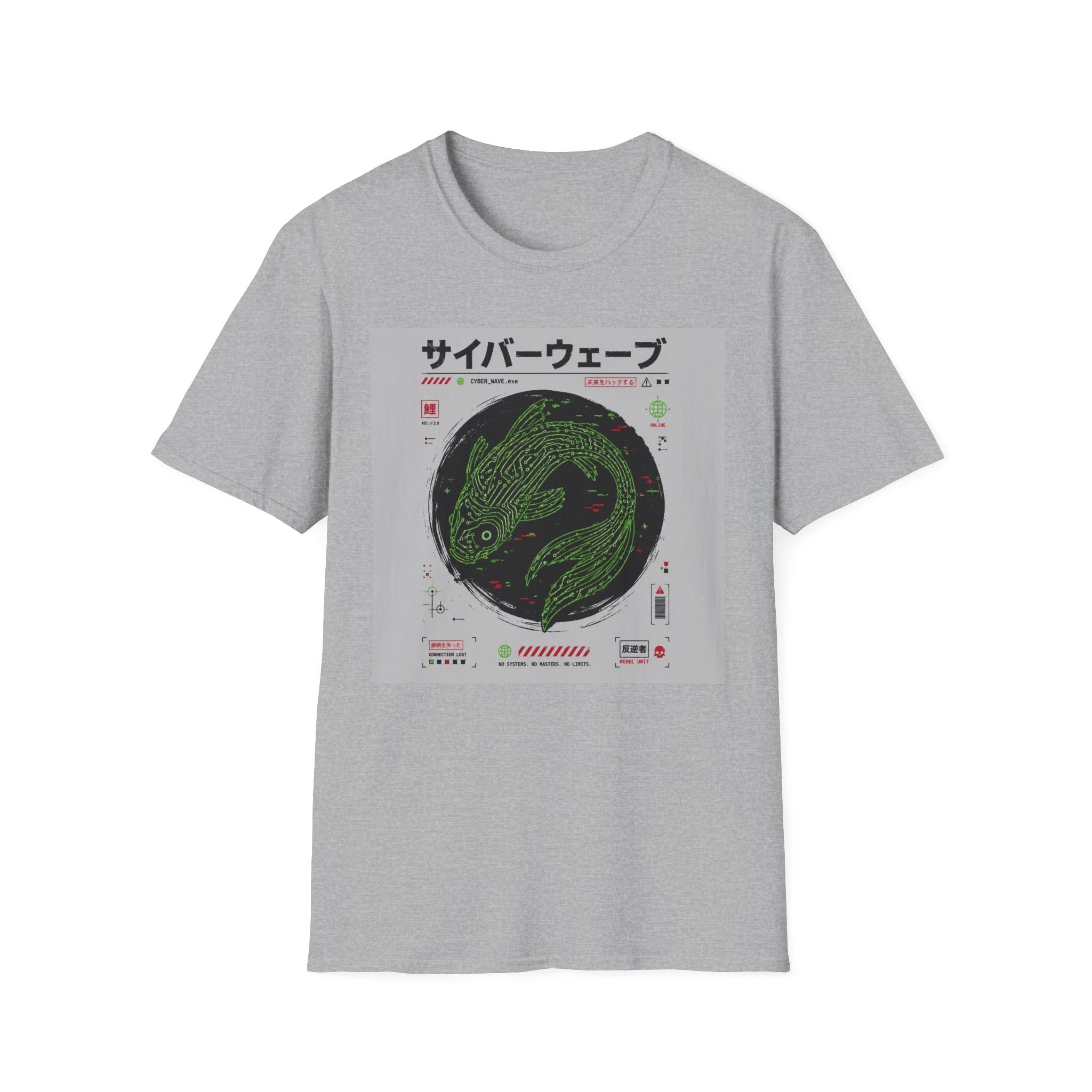 Cyberpunk koi and glitchy aesthetics T-Shirt