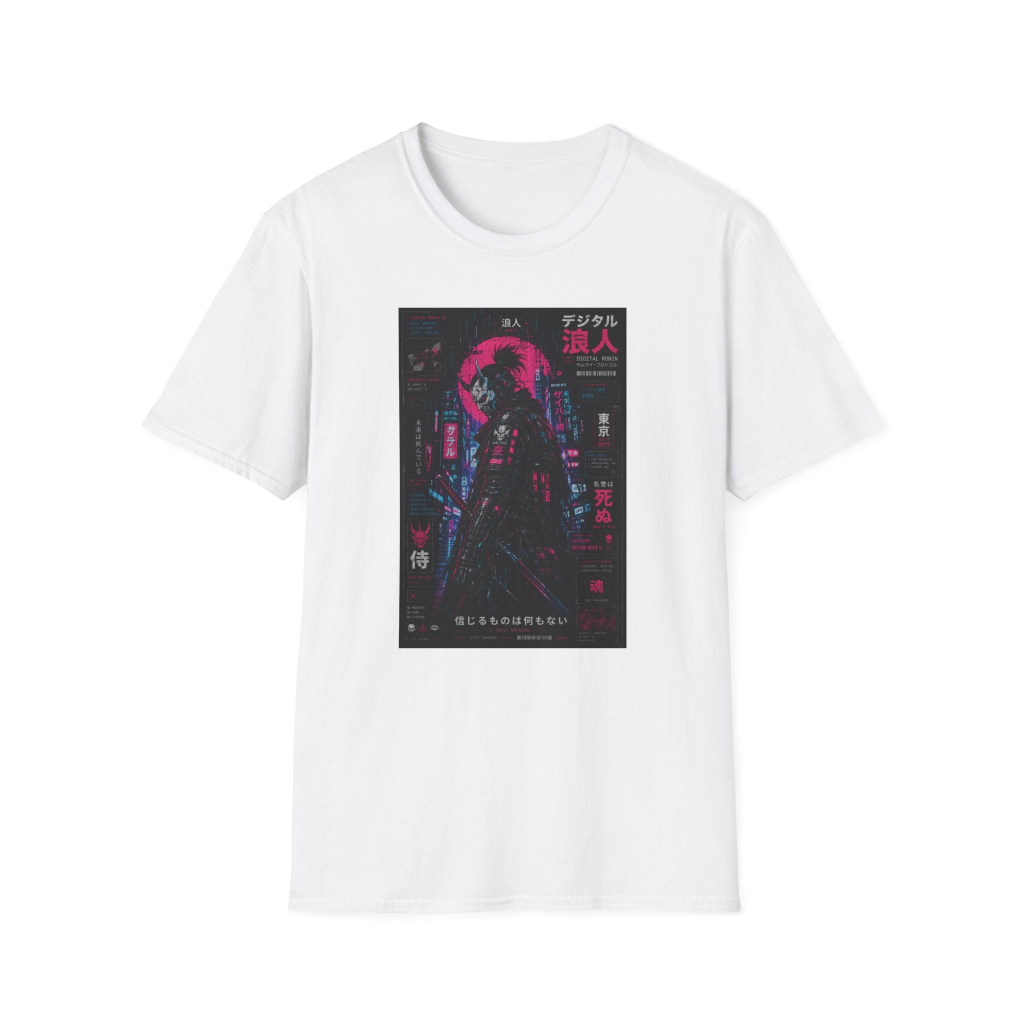 Digital ronin in neon Tokyo 2077 T-Shirt