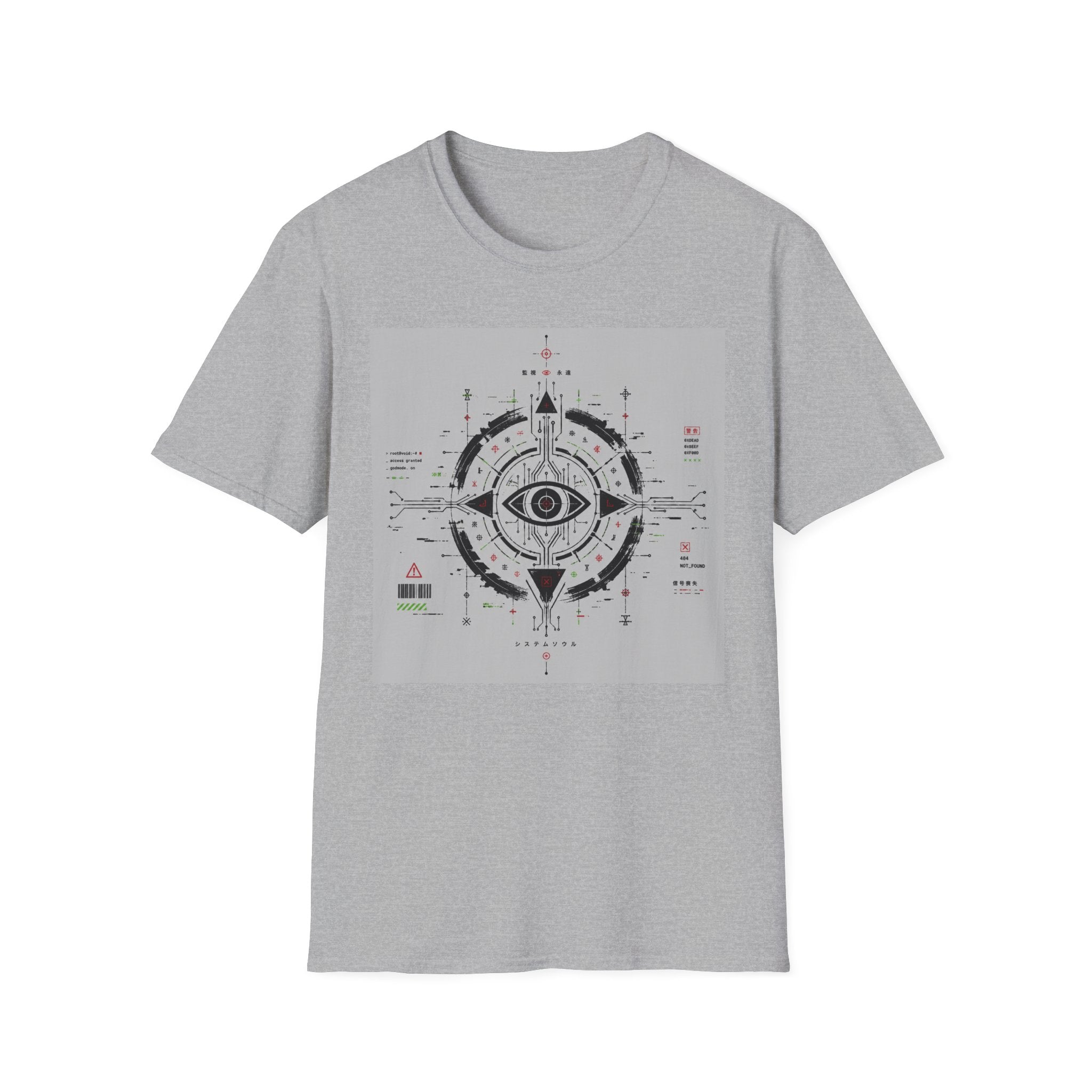 Techno-ritual sigil with occult elements T-Shirt