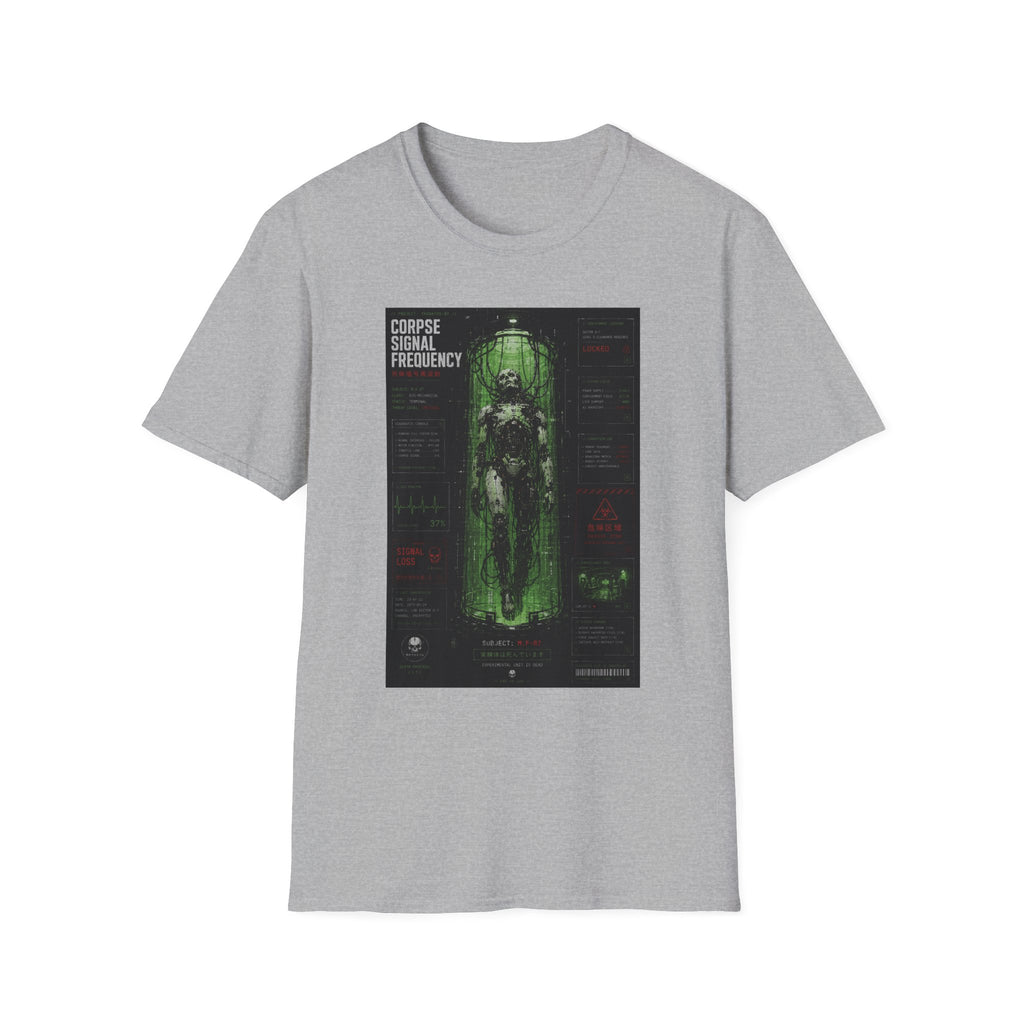 Corrupted cyborg containment status display T-Shirt