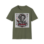 Glitched geisha cyborg in red and black T-Shirt