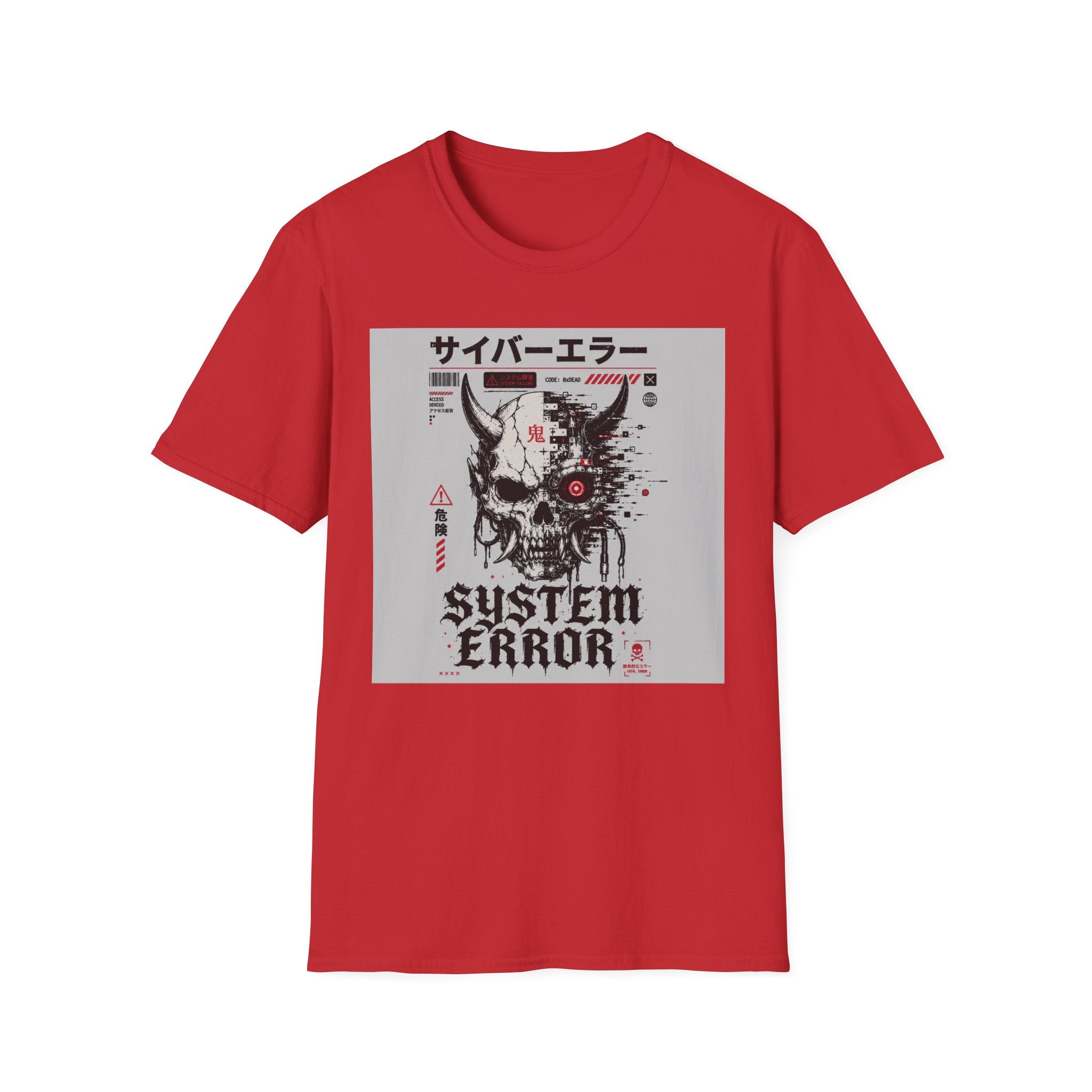 Cyberpunk skull with system errors T-Shirt