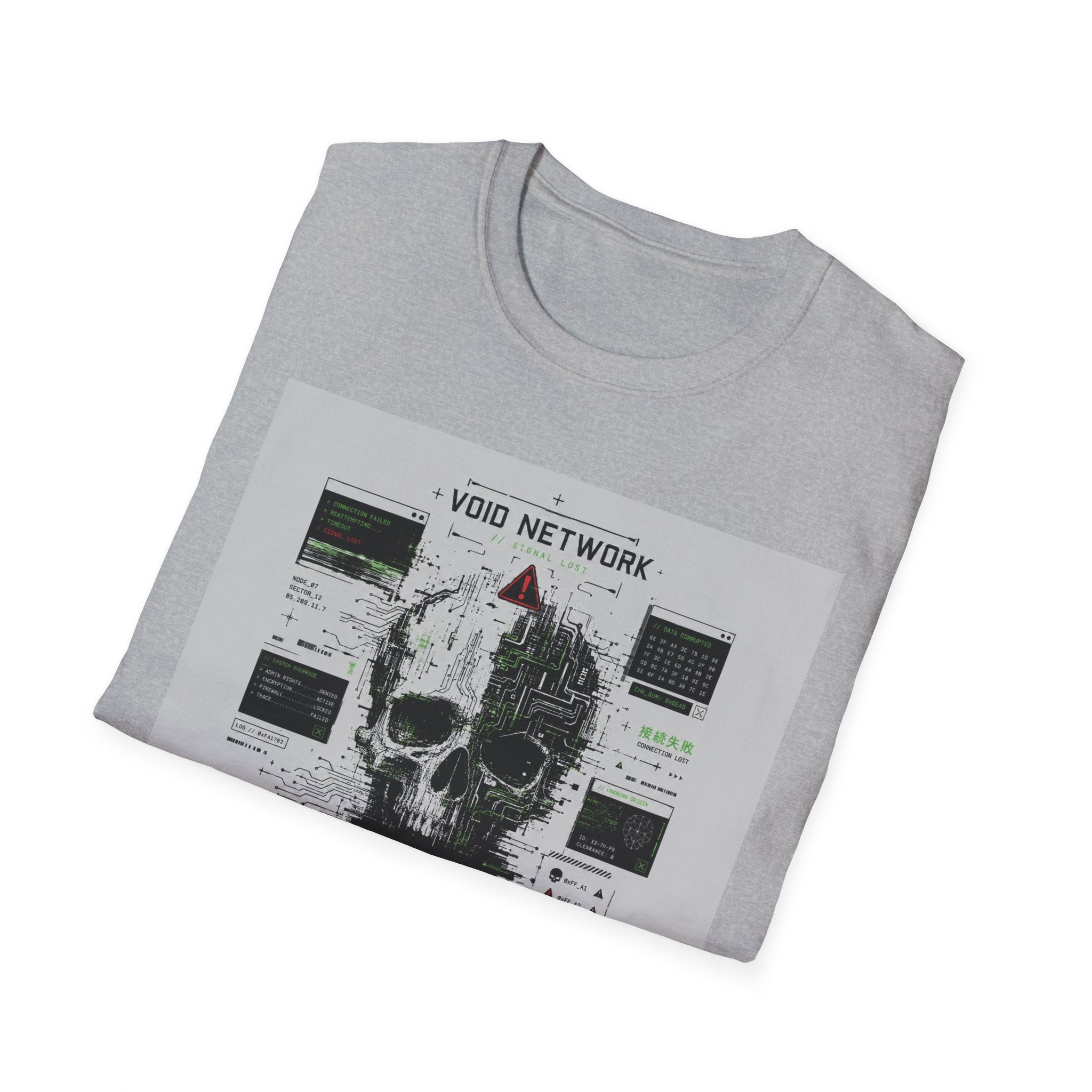 Glitched skull in the void network T-Shirt