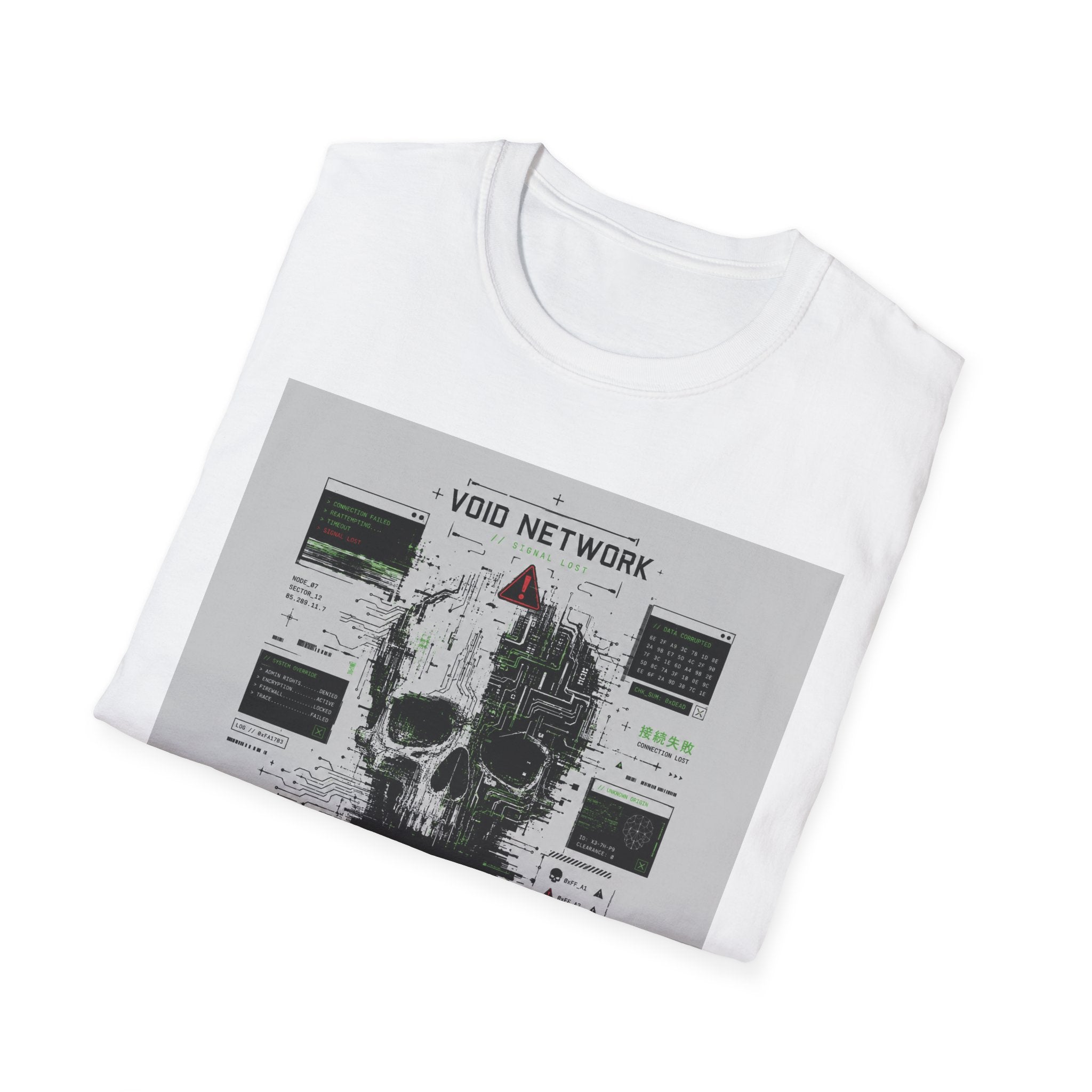 Glitched skull in the void network T-Shirt
