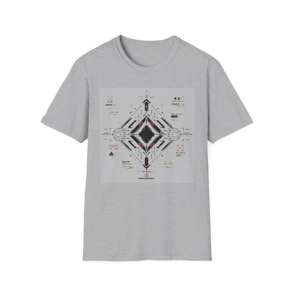 Futuristic tech interface with error signals T-Shirt