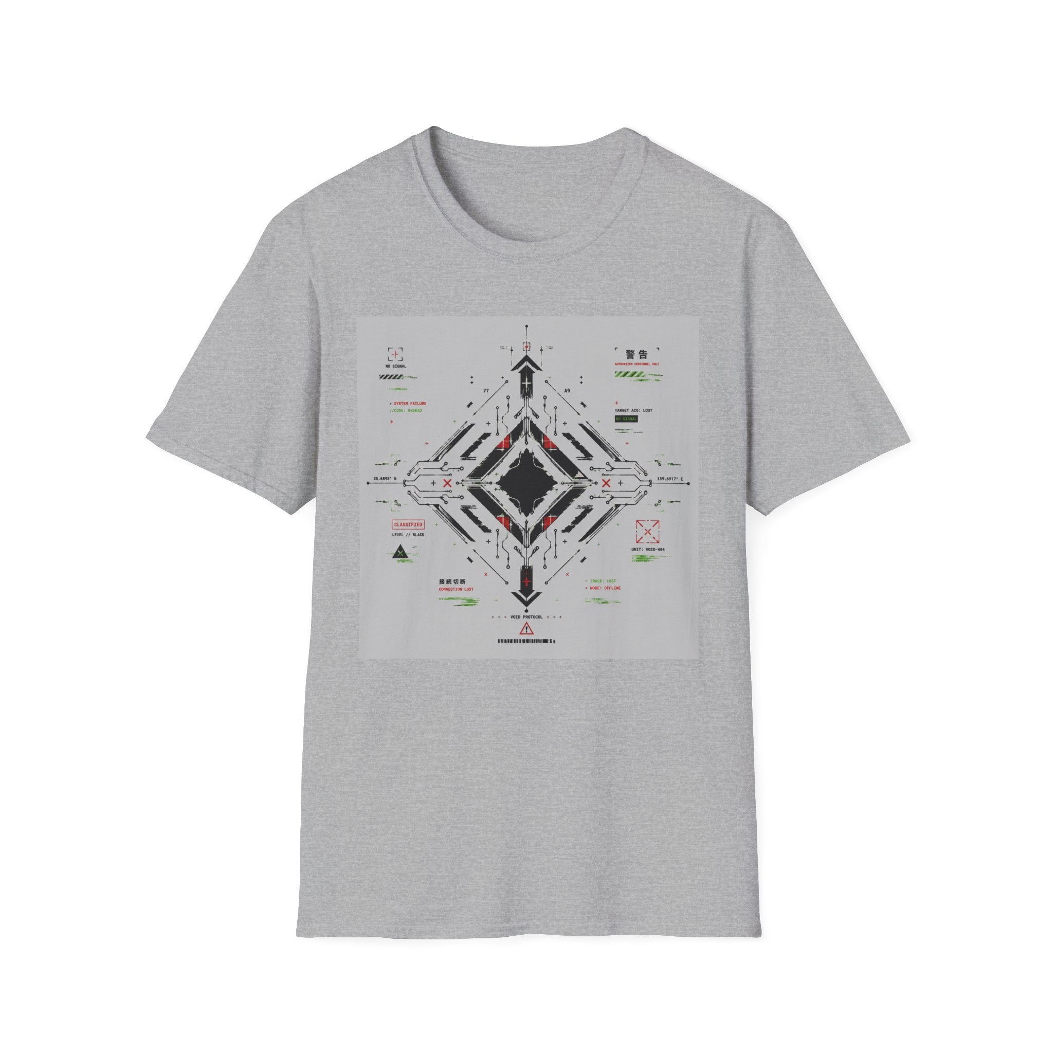 Futuristic tech interface with error signals T-Shirt
