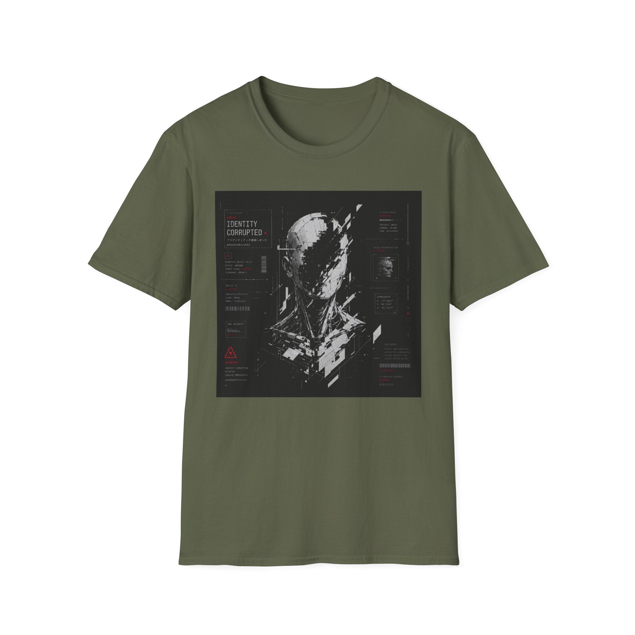 Corrupted identity in dystopian tech universe T-Shirt