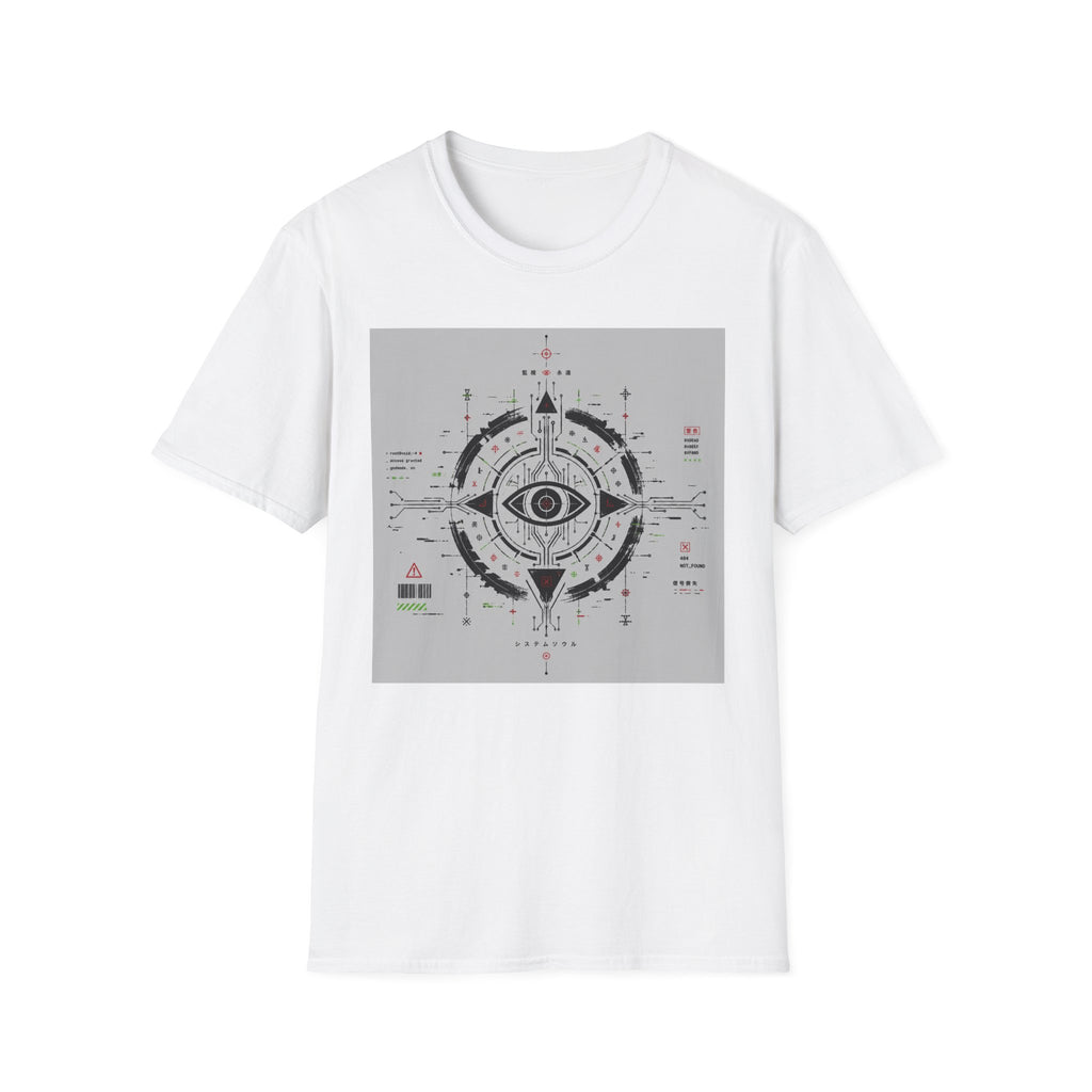 Techno-ritual sigil with occult elements T-Shirt