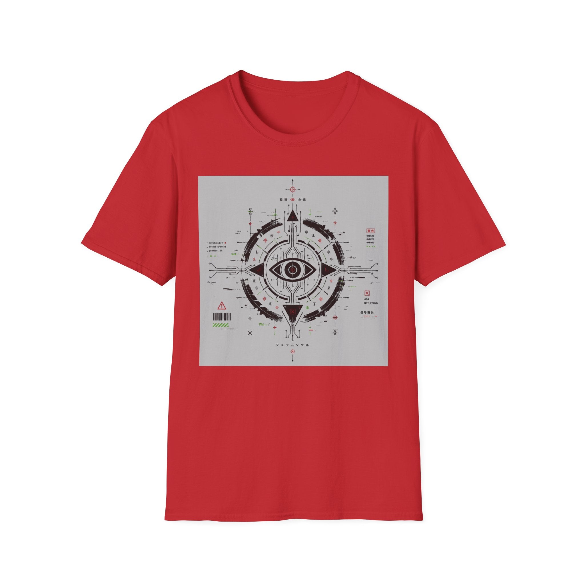 Techno-ritual sigil with occult elements T-Shirt