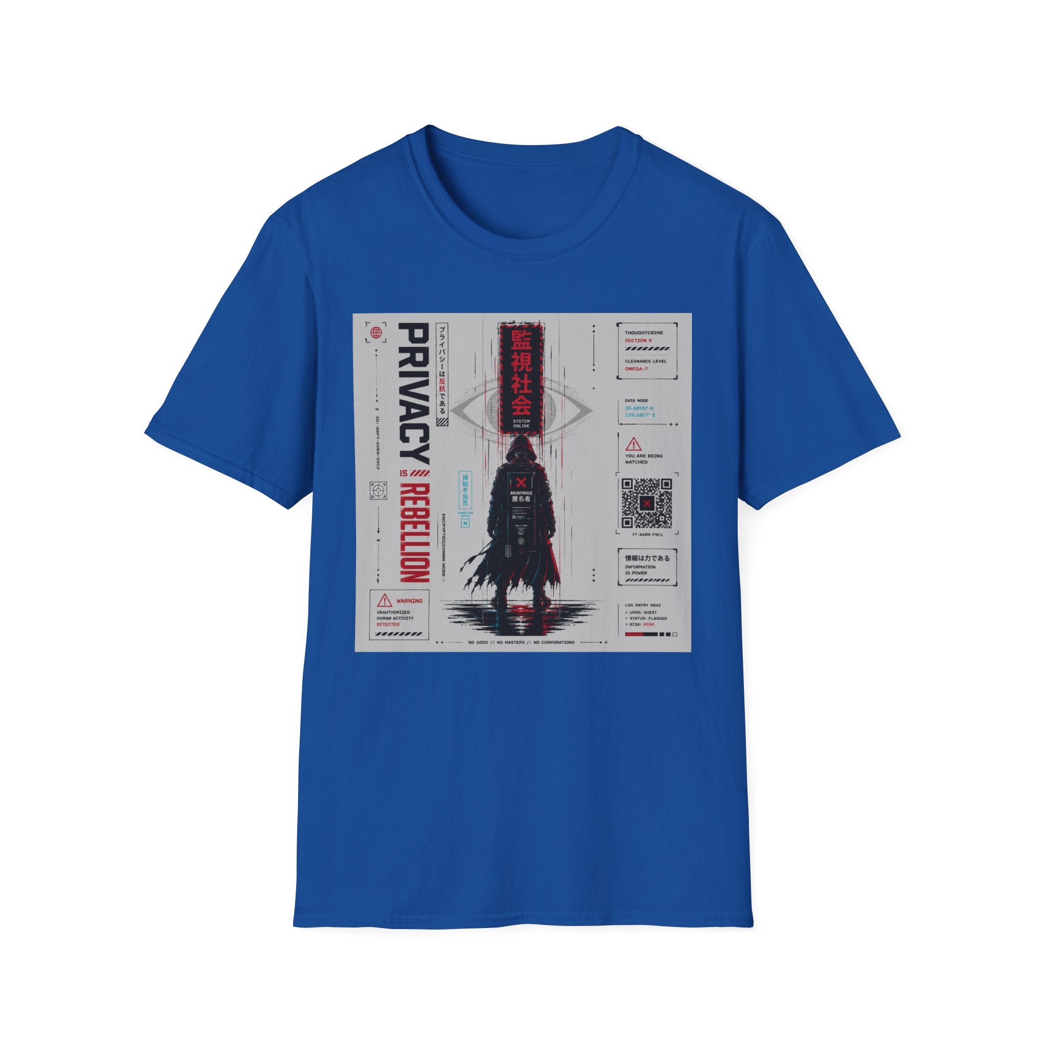 Surveillance society: Anonymous rebellion poster T-Shirt