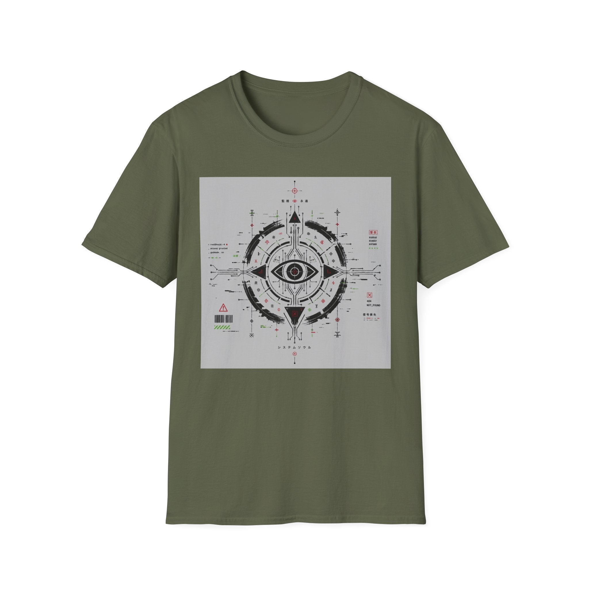 Techno-ritual sigil with occult elements T-Shirt