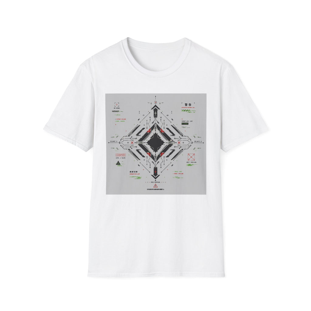 Futuristic tech interface with error signals T-Shirt