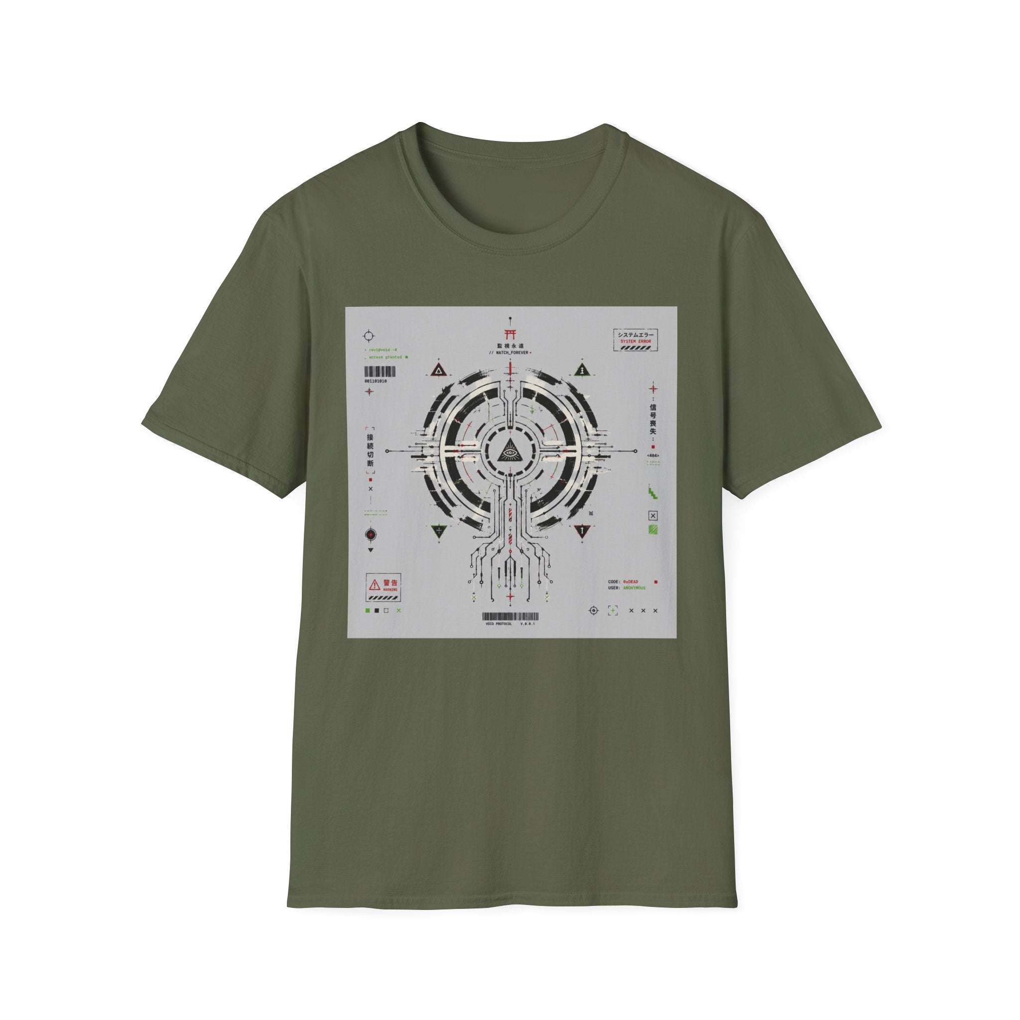 Futuristic ritual circuit interface design T-Shirt