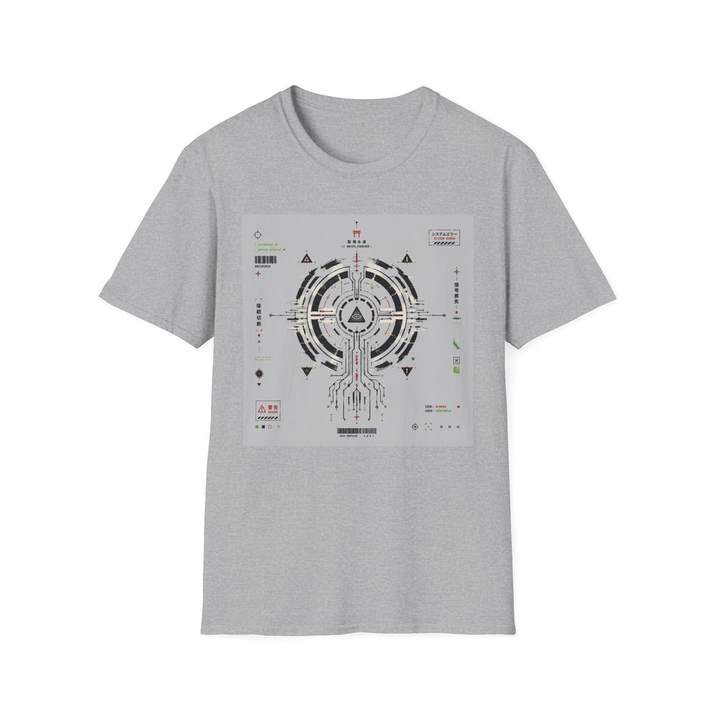 Futuristic ritual circuit interface design T-Shirt