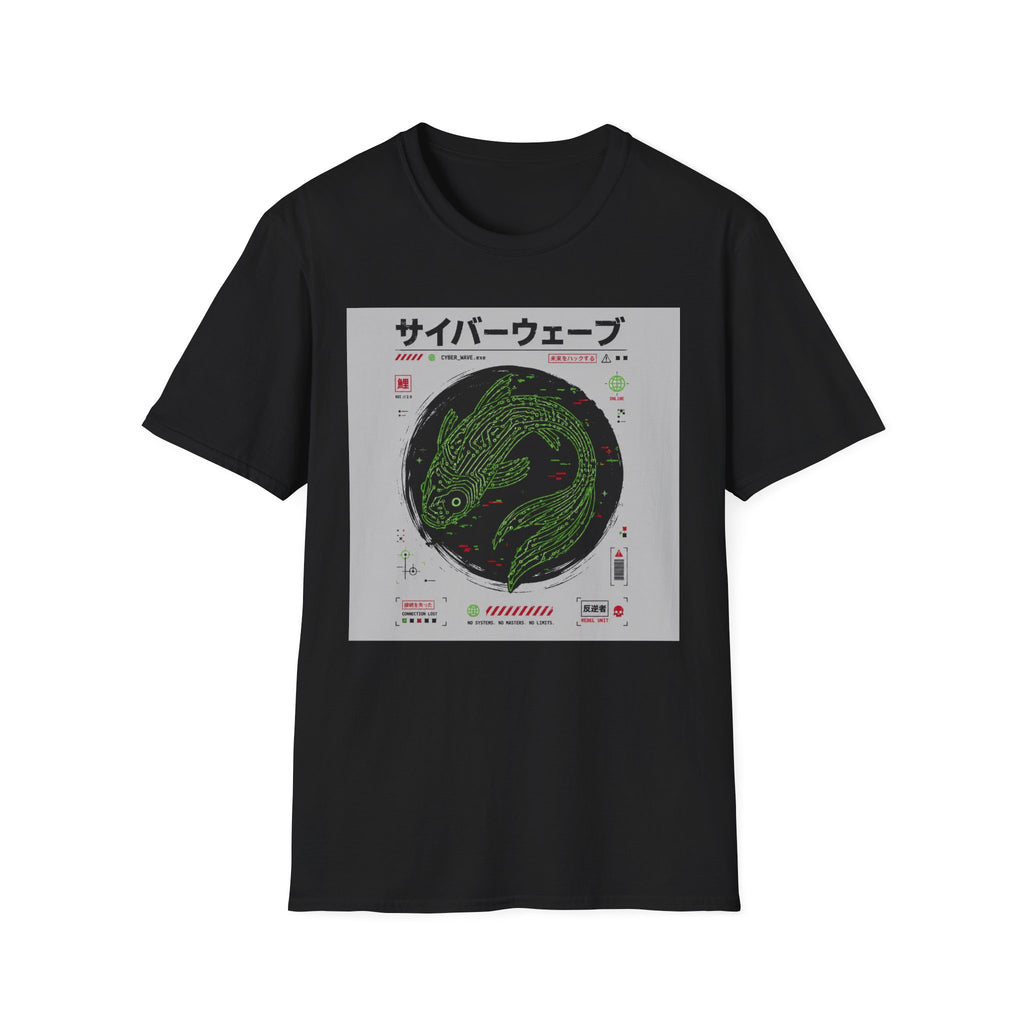 Cyberpunk koi and glitchy aesthetics T-Shirt