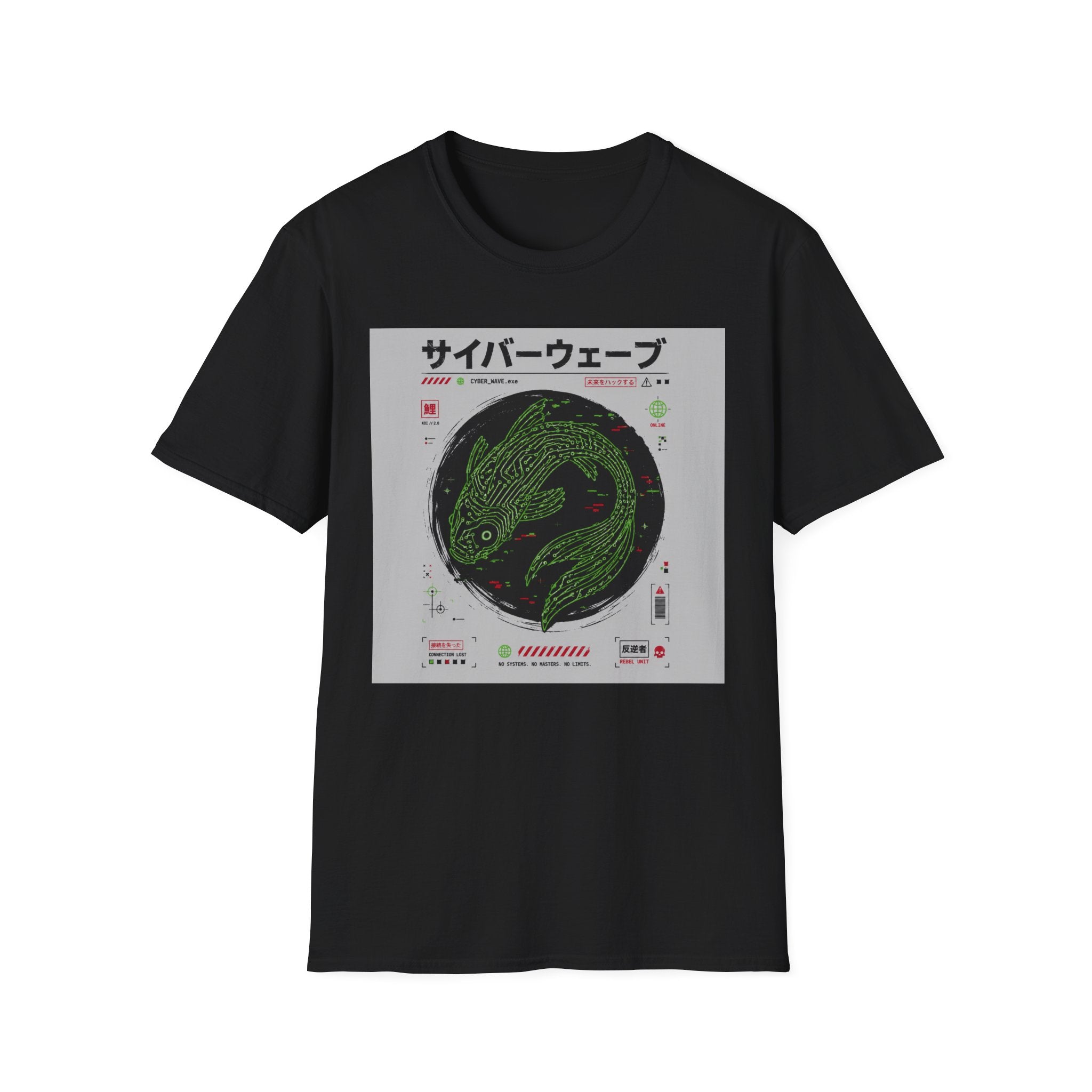 Cyberpunk koi and glitchy aesthetics T-Shirt