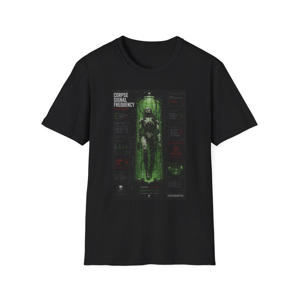 Corrupted cyborg containment status display T-Shirt