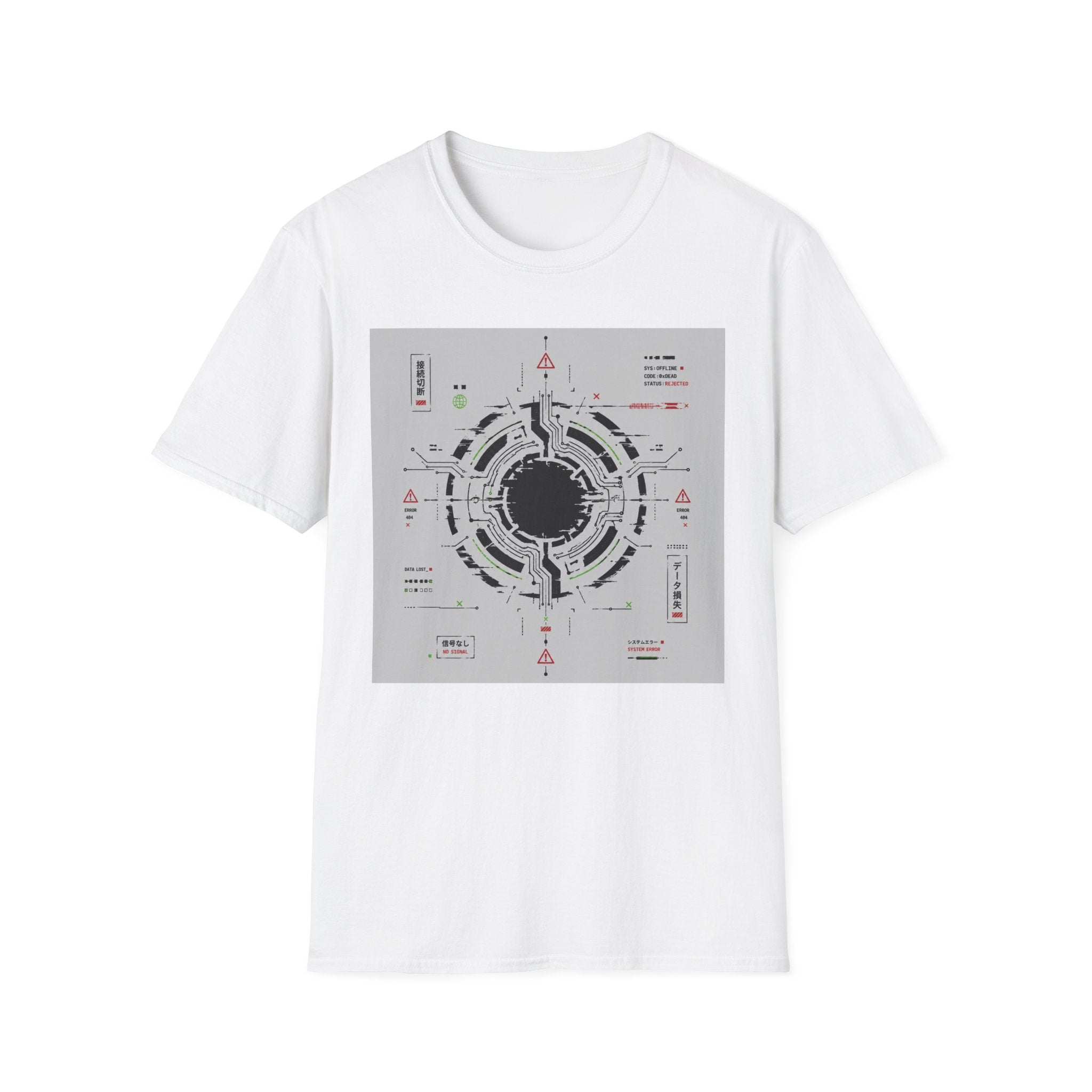 Futuristic glitchy system interface design T-Shirt
