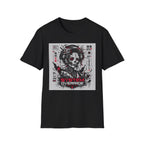 Glitched geisha cyborg in red and black T-Shirt