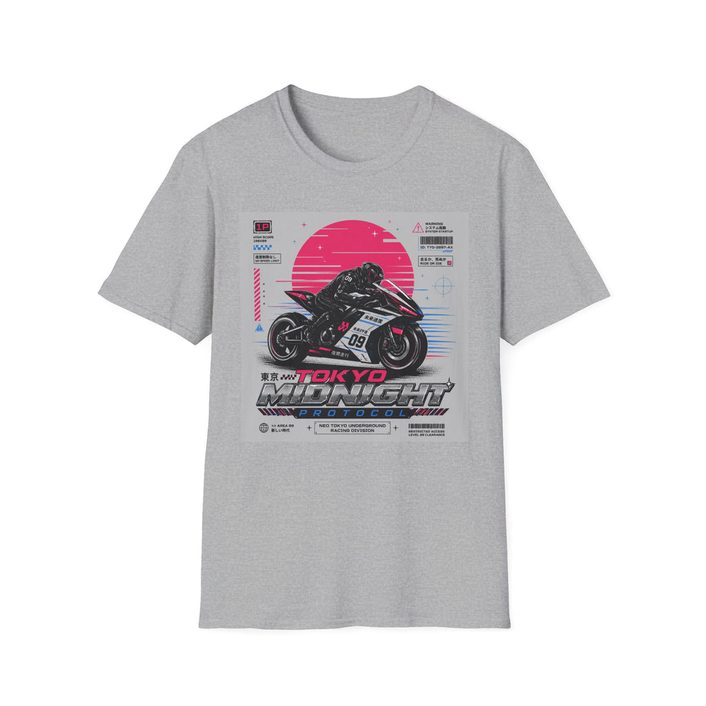 Midnight racer in neo Tokyo city T-Shirt