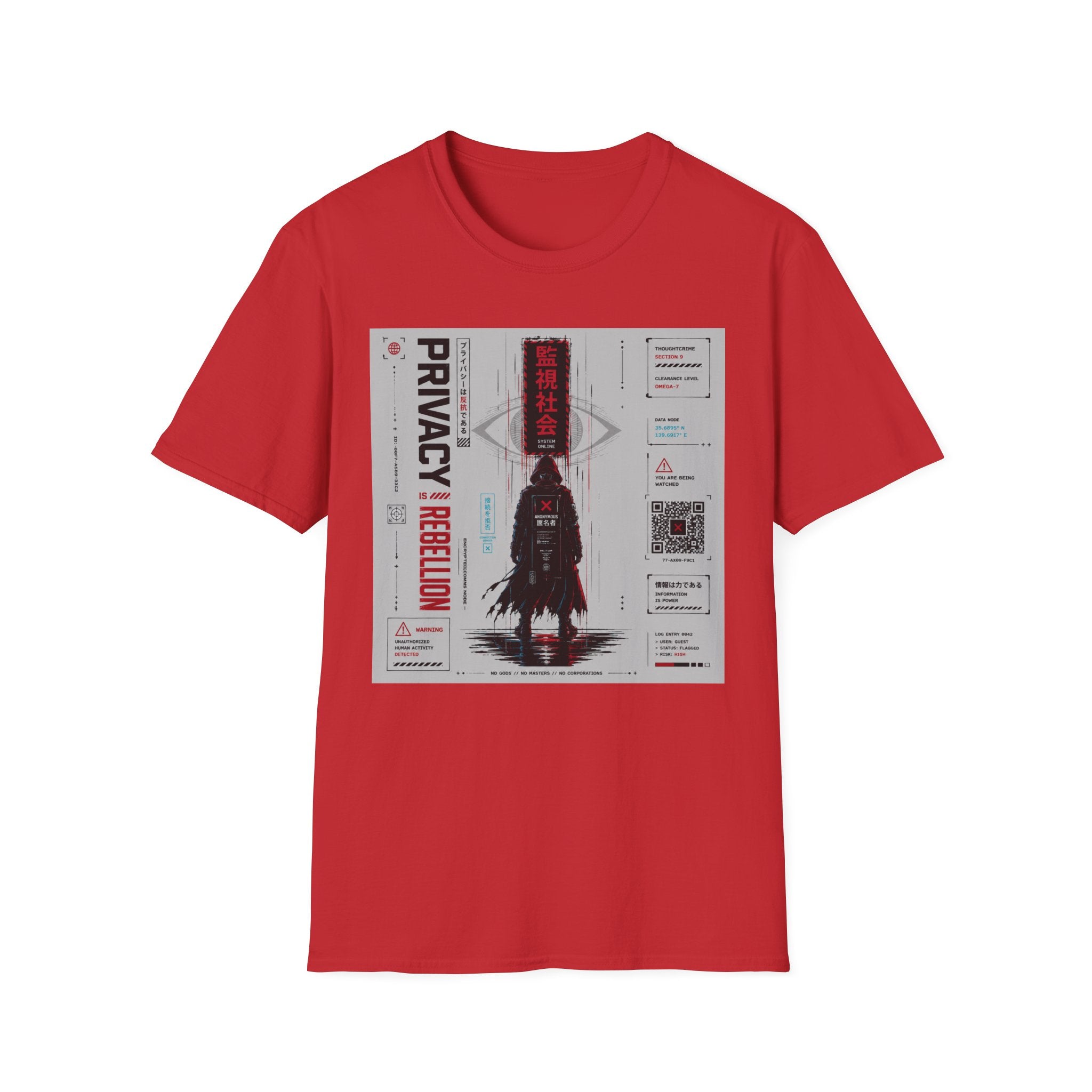 Surveillance society: Anonymous rebellion poster T-Shirt