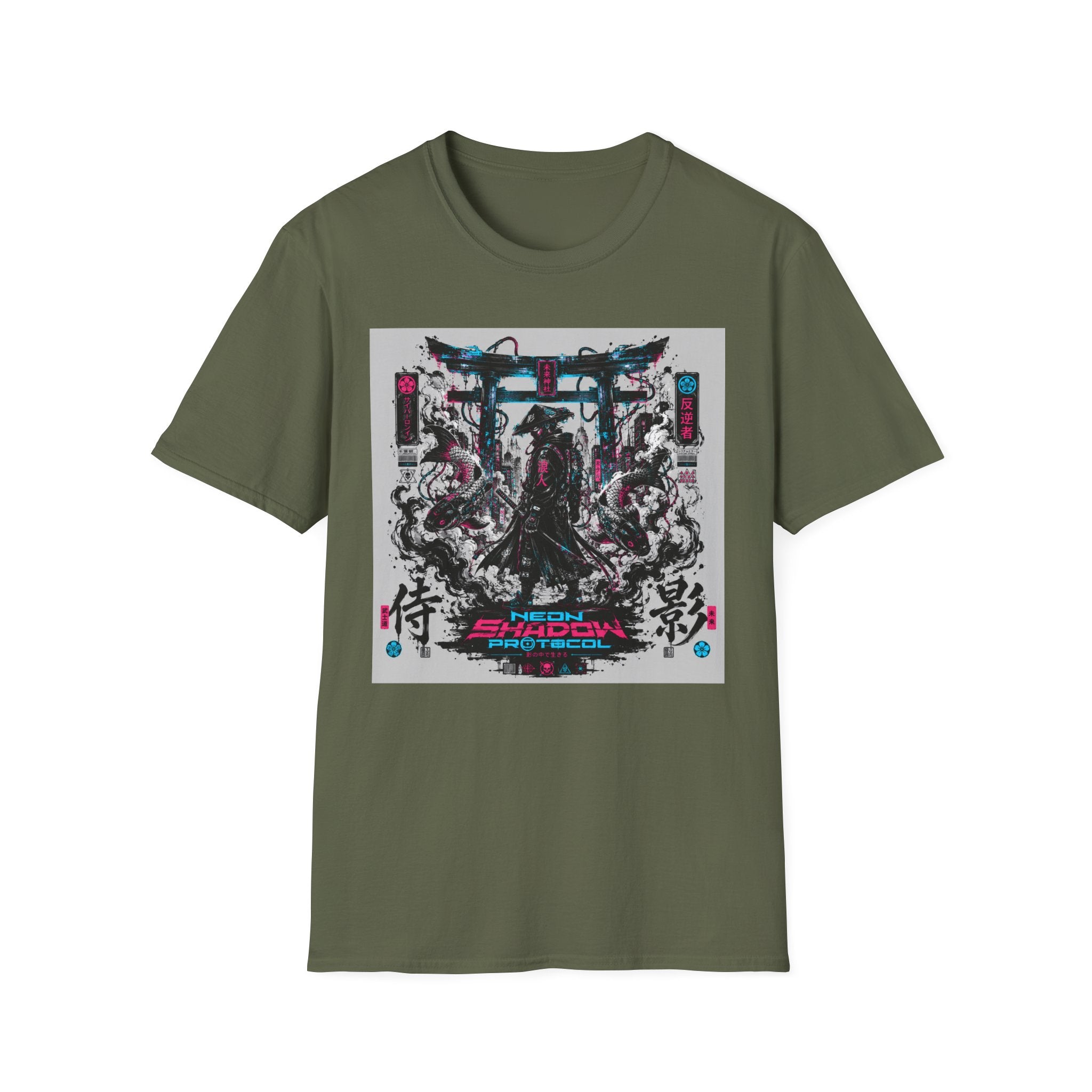 Neon ronin in a digital world T-Shirt