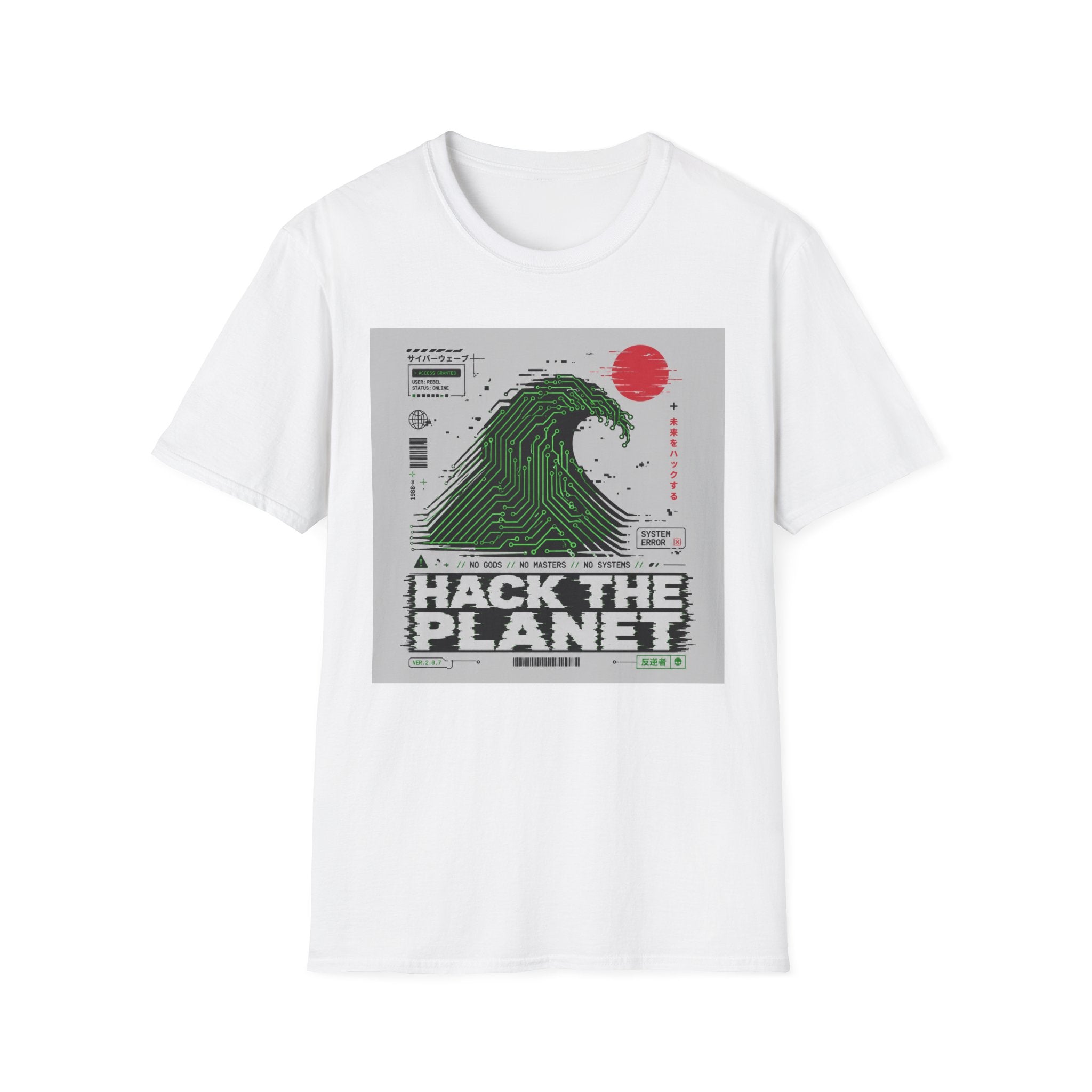 Cyberpunk wave with glitch elements T-Shirt