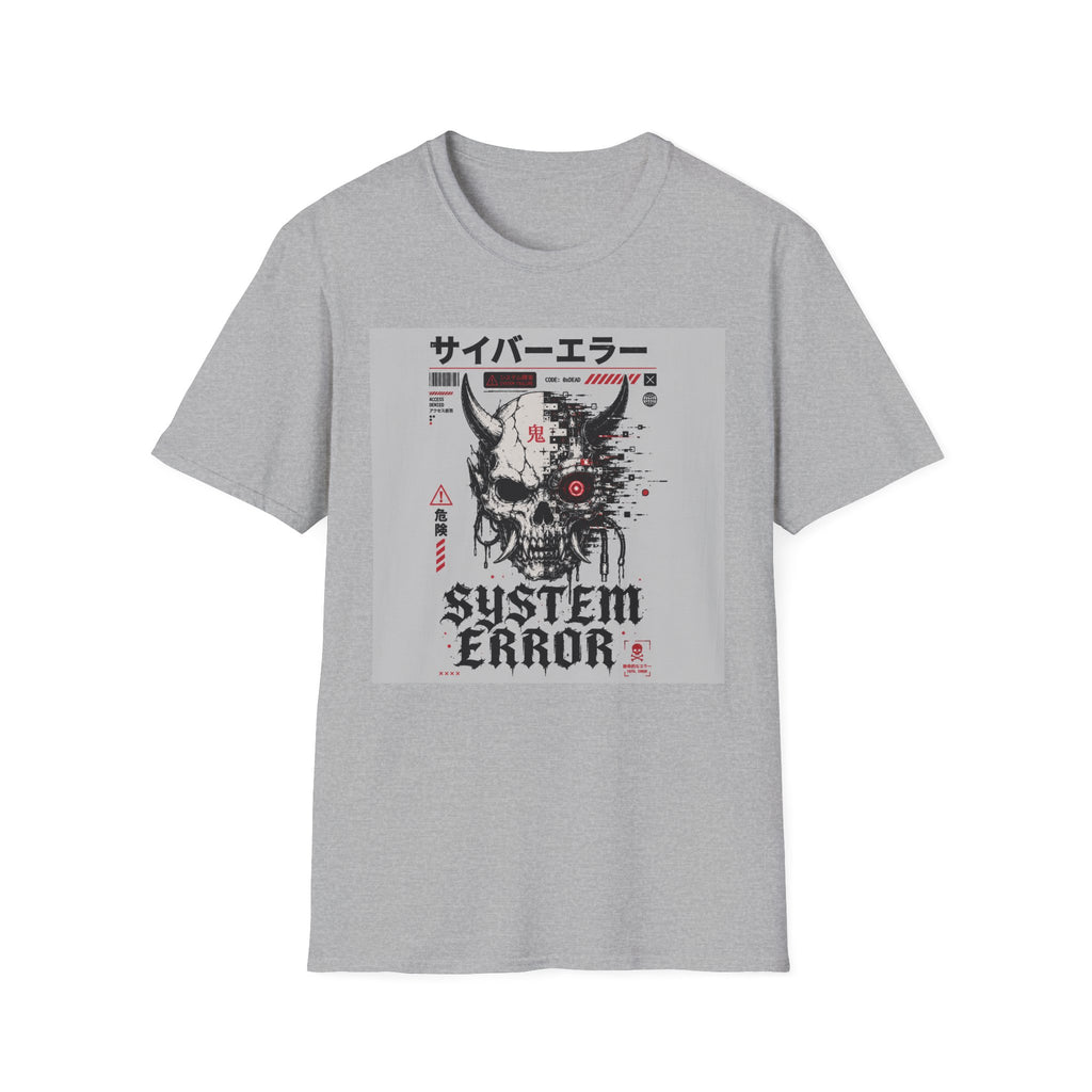 Cyberpunk skull with system errors T-Shirt