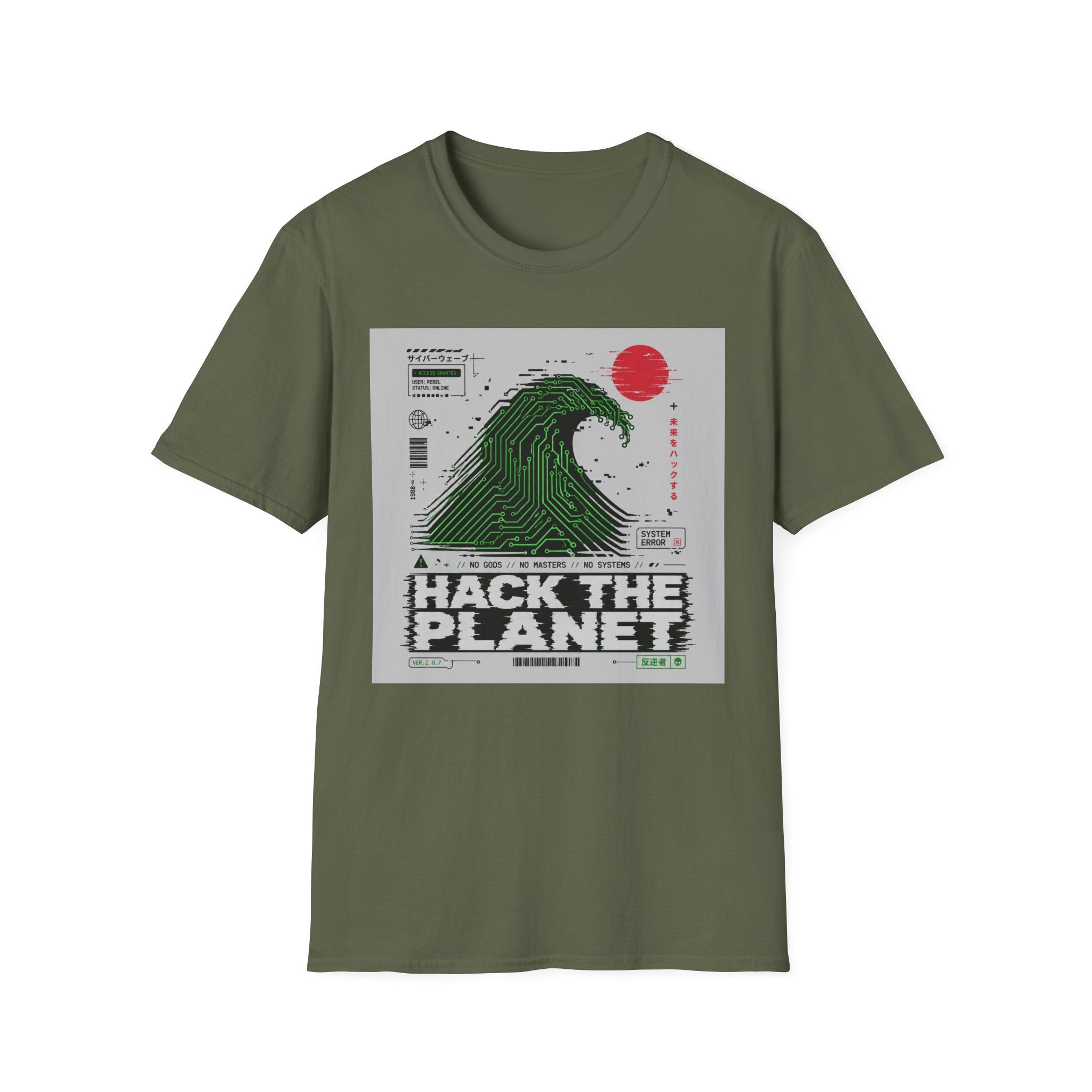 Cyberpunk wave with glitch elements T-Shirt