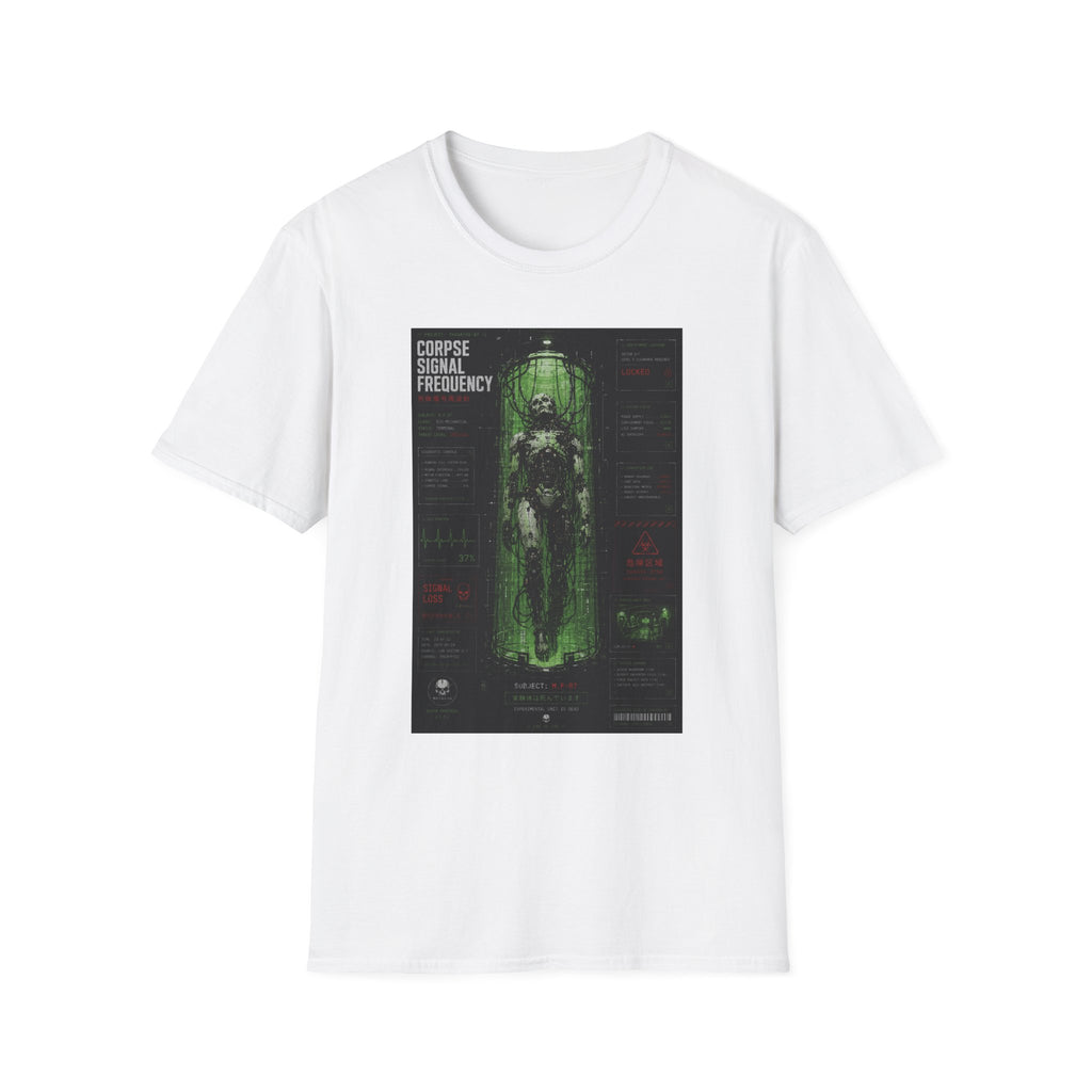 Corrupted cyborg containment status display T-Shirt