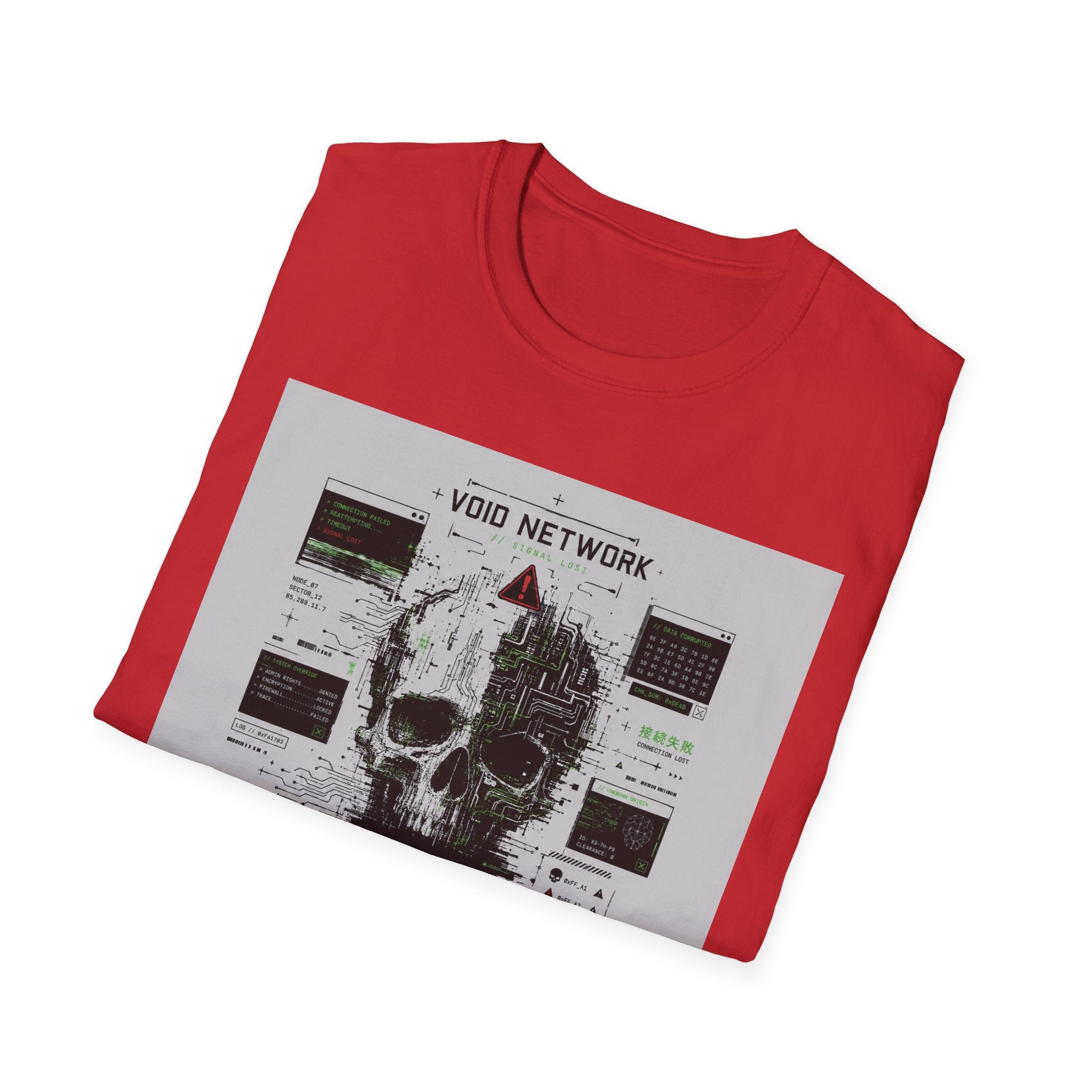 Glitched skull in the void network T-Shirt