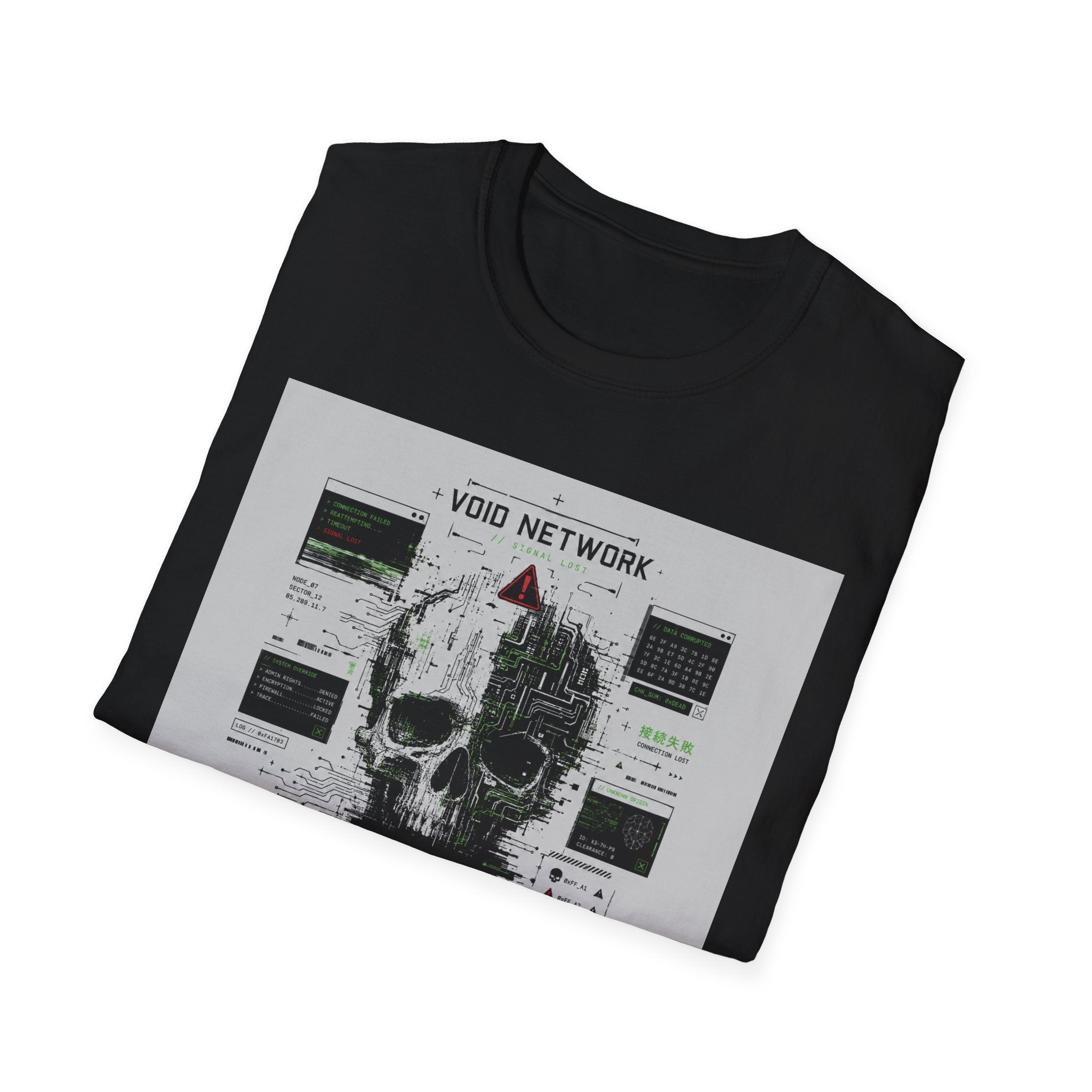 Glitched skull in the void network T-Shirt