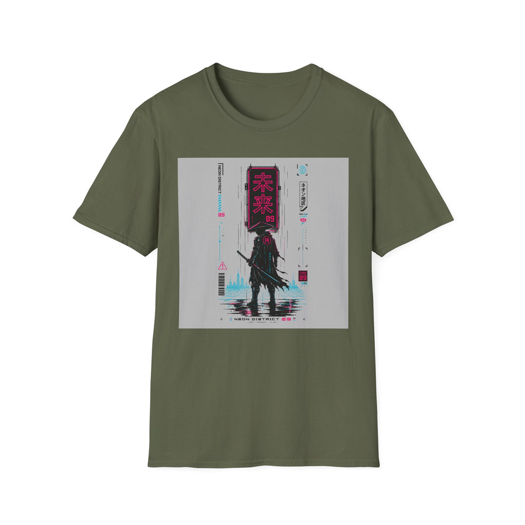 Cyber-samurai in neon district 09 T-Shirt