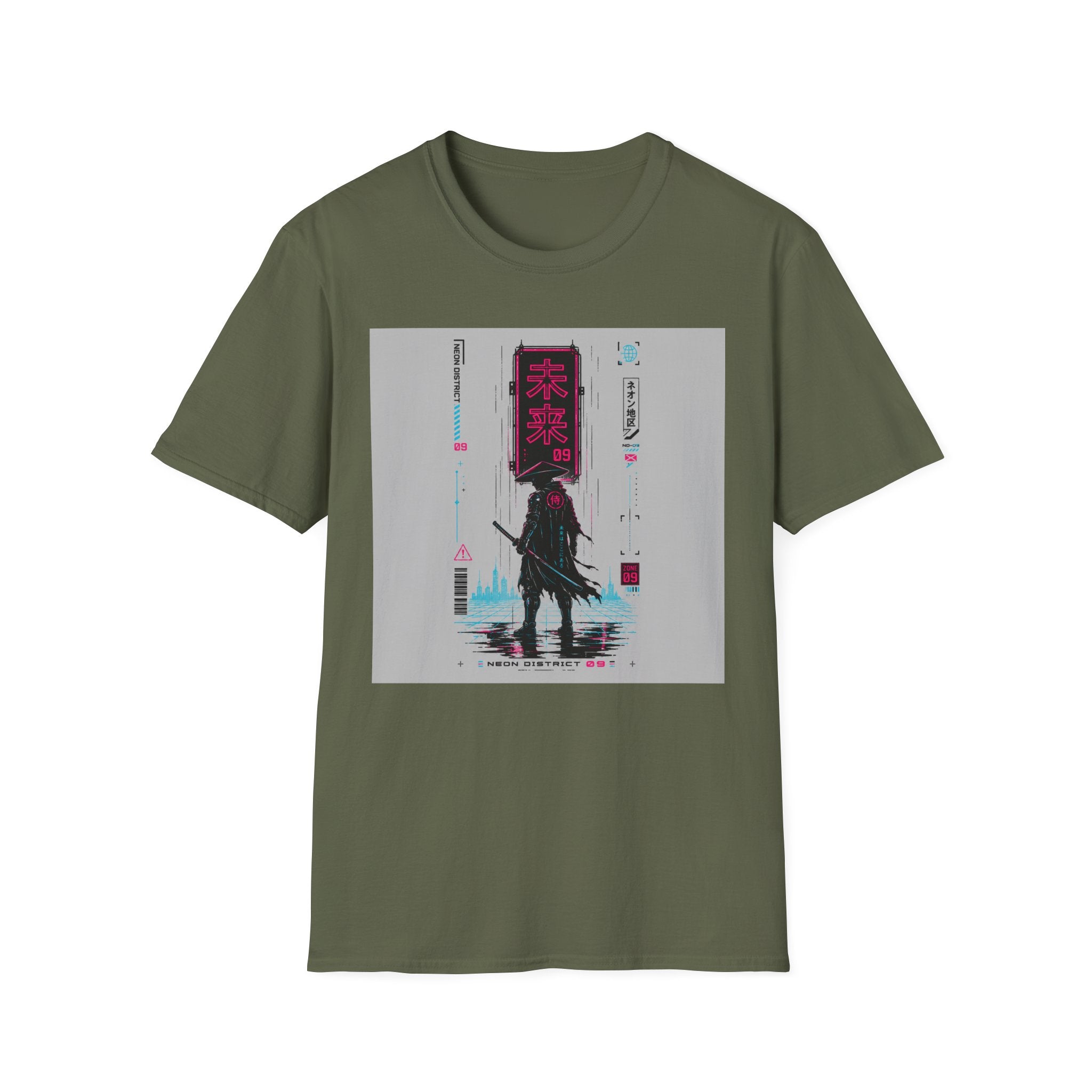 Cyber-samurai in neon district 09 T-Shirt