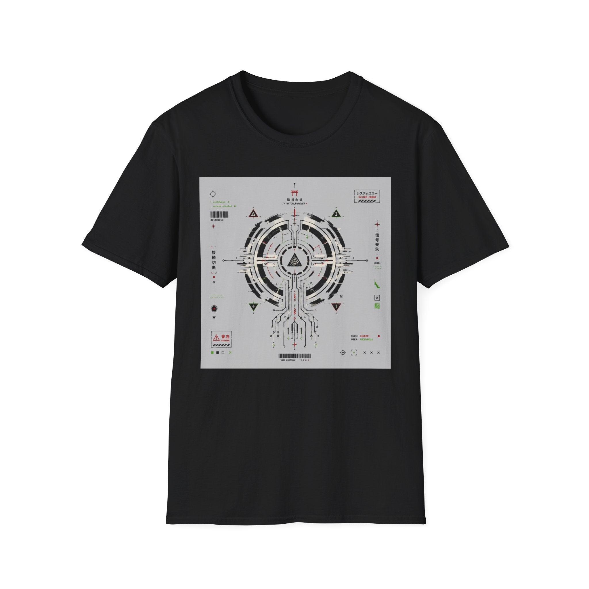 Futuristic ritual circuit interface design T-Shirt