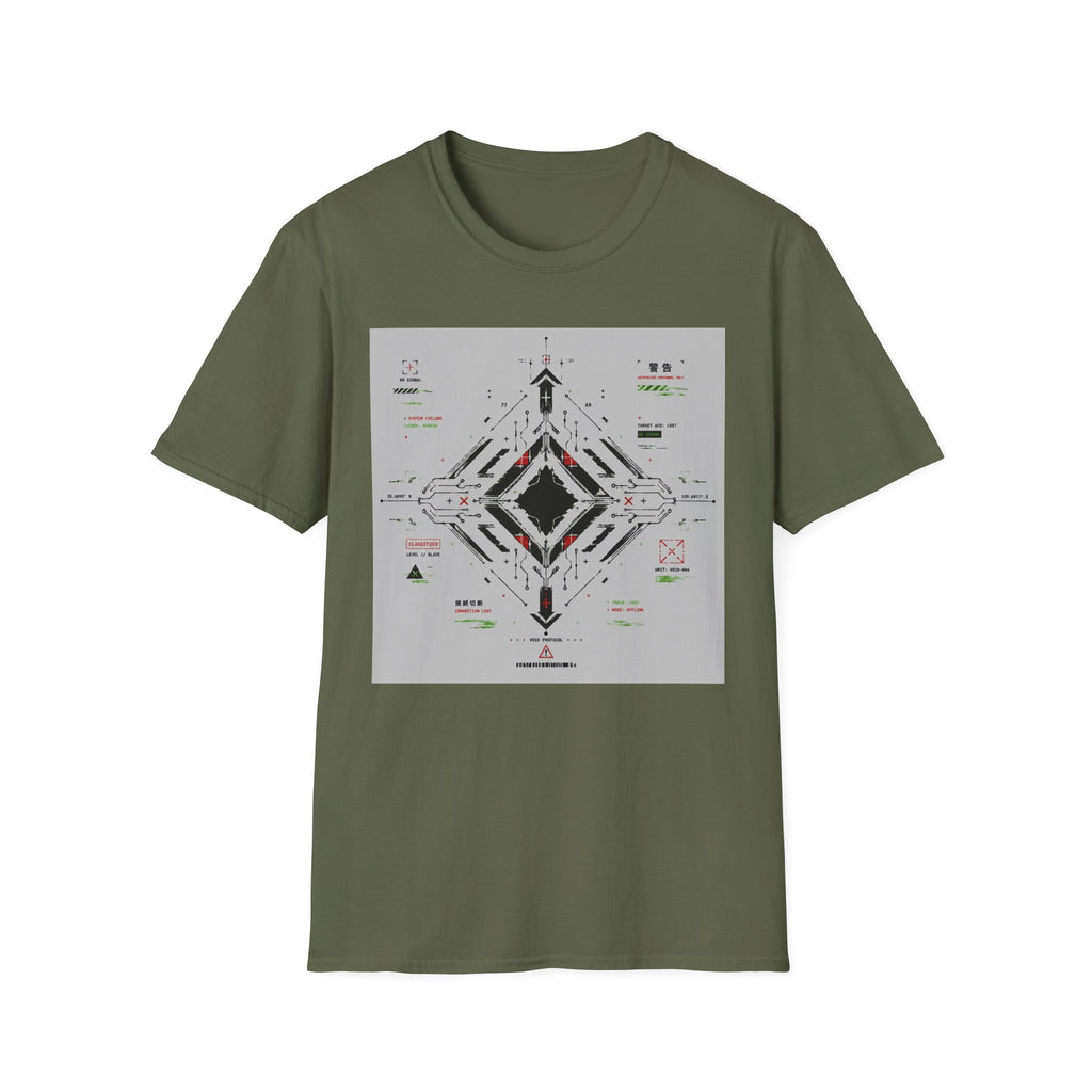Futuristic tech interface with error signals T-Shirt