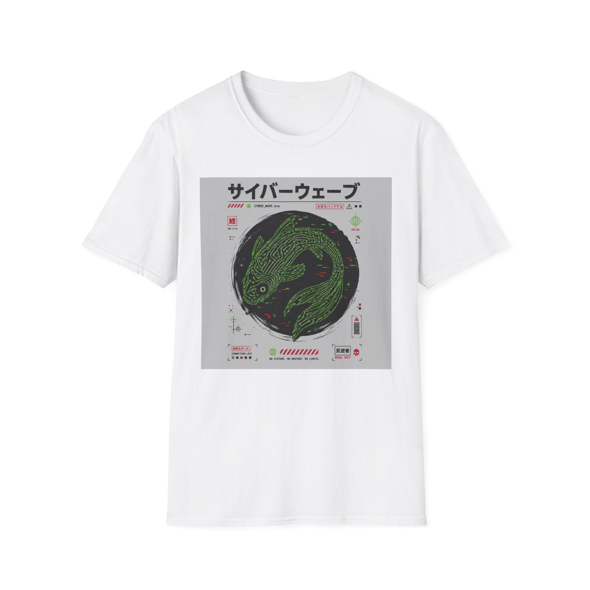 Cyberpunk koi and glitchy aesthetics T-Shirt