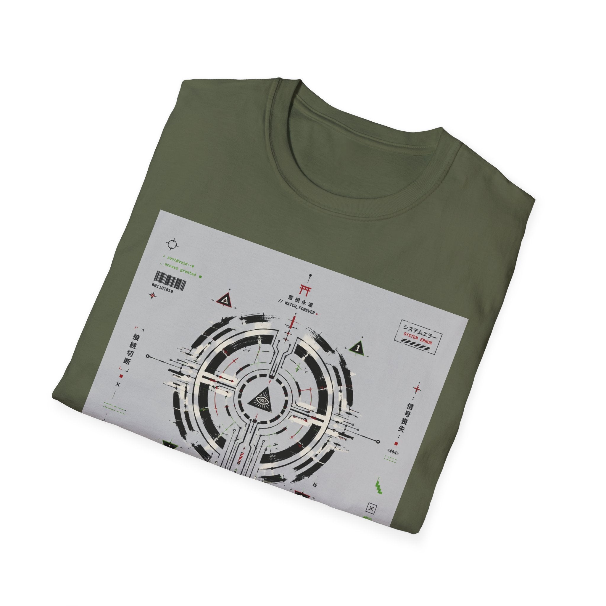 Futuristic ritual circuit interface design T-Shirt