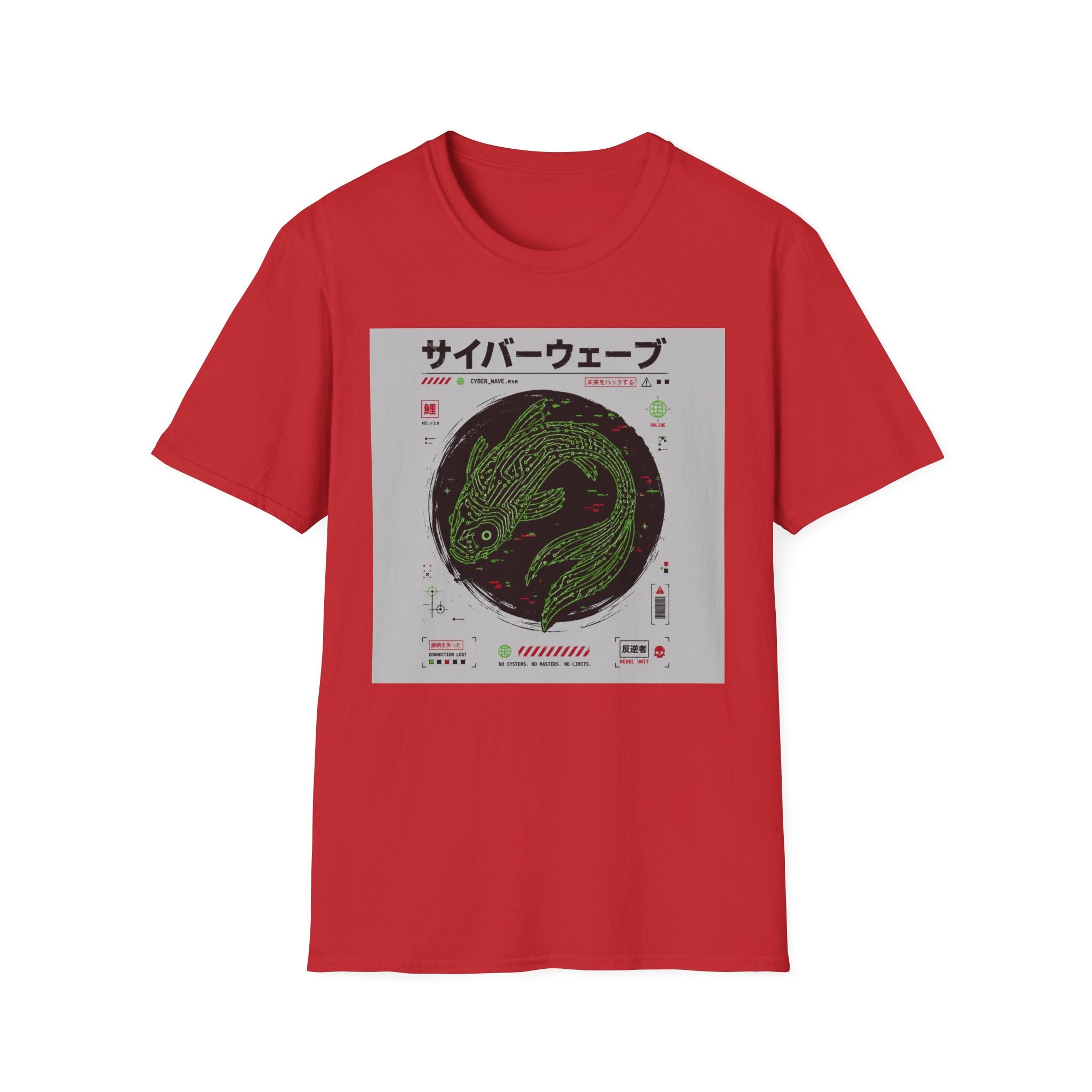 Cyberpunk koi and glitchy aesthetics T-Shirt