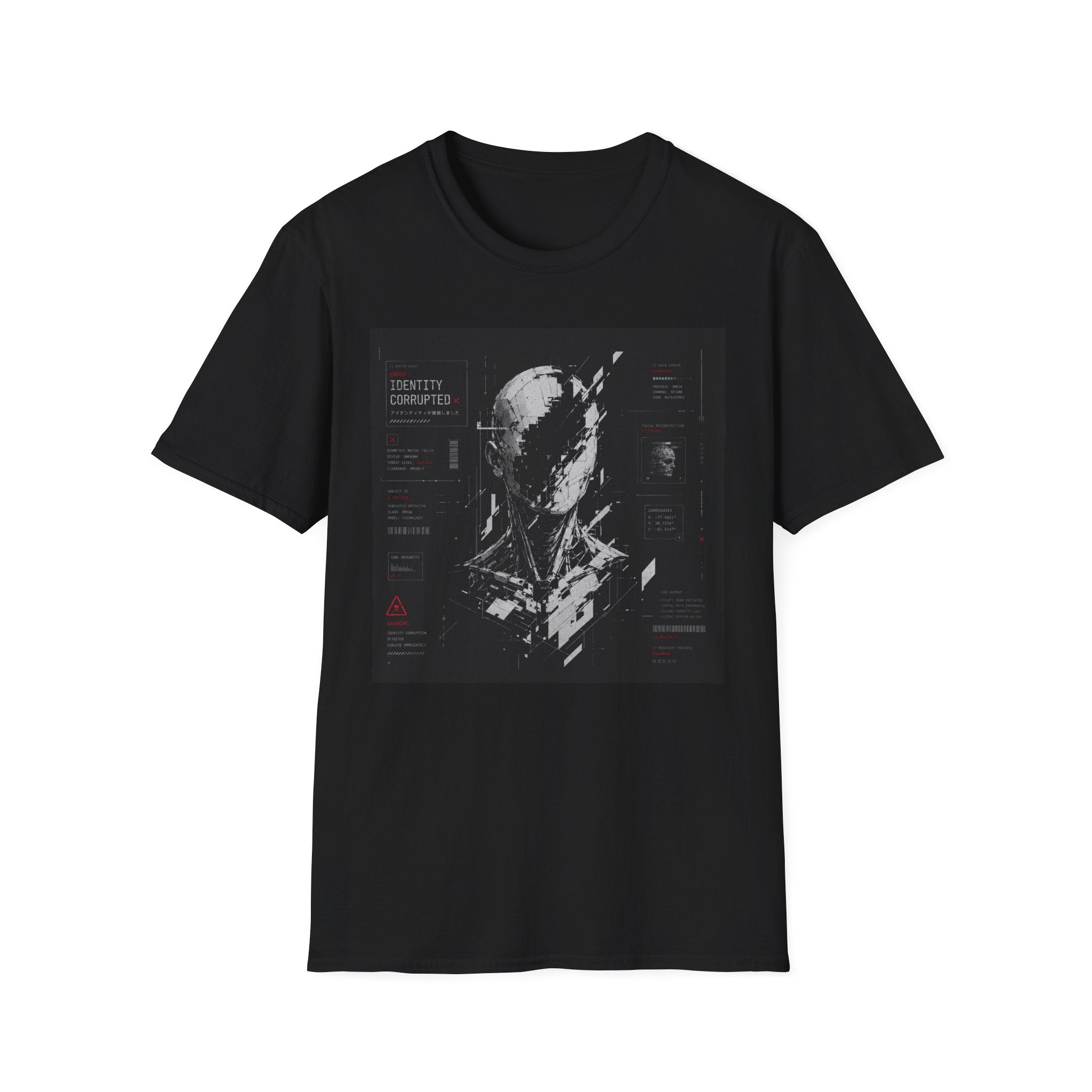 Corrupted identity in dystopian tech universe T-Shirt