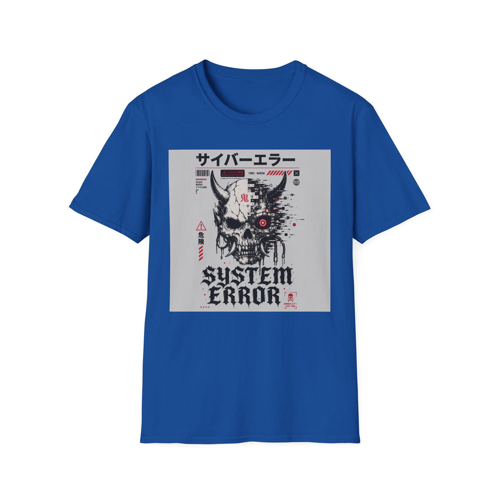 Cyberpunk skull with system errors T-Shirt