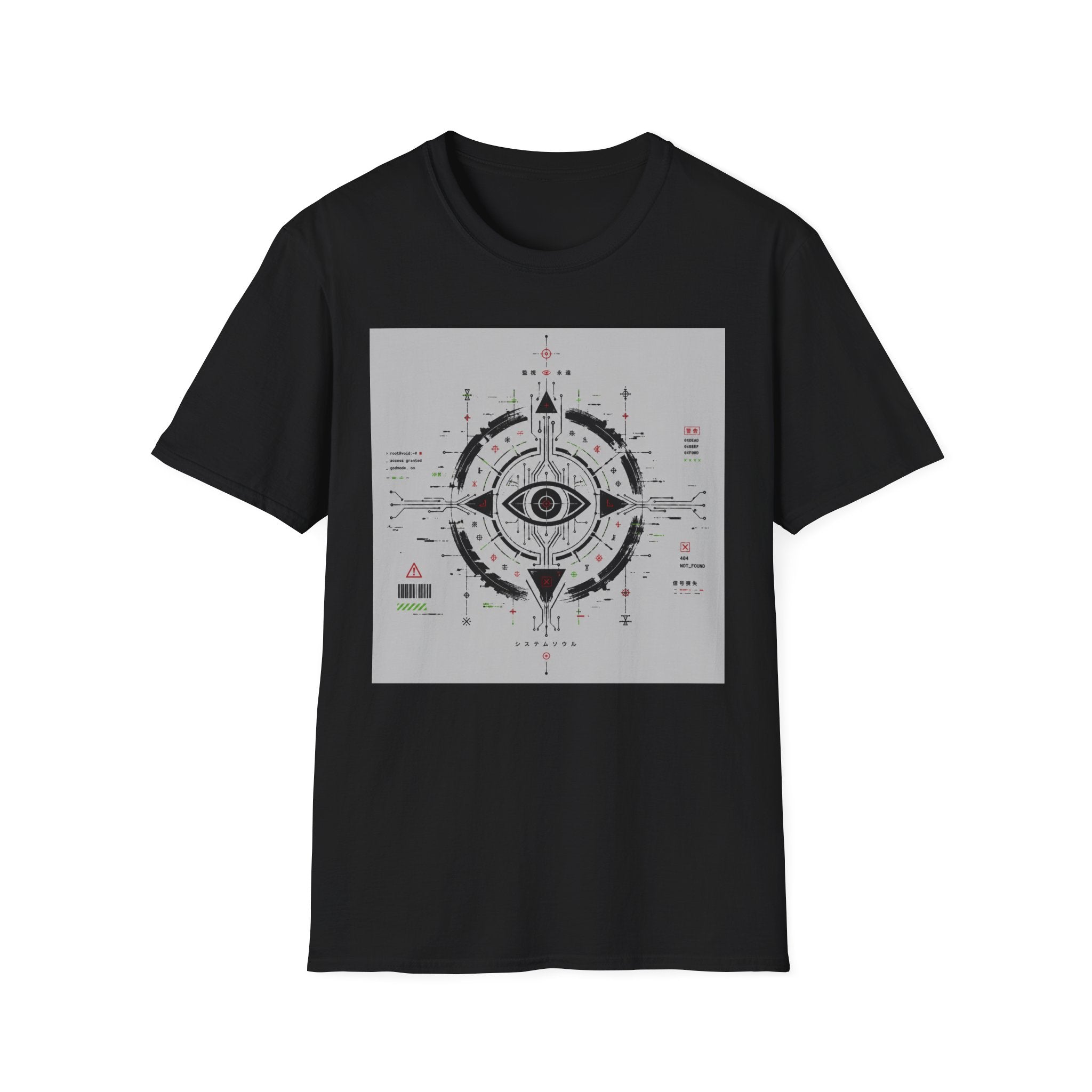 Techno-ritual sigil with occult elements T-Shirt