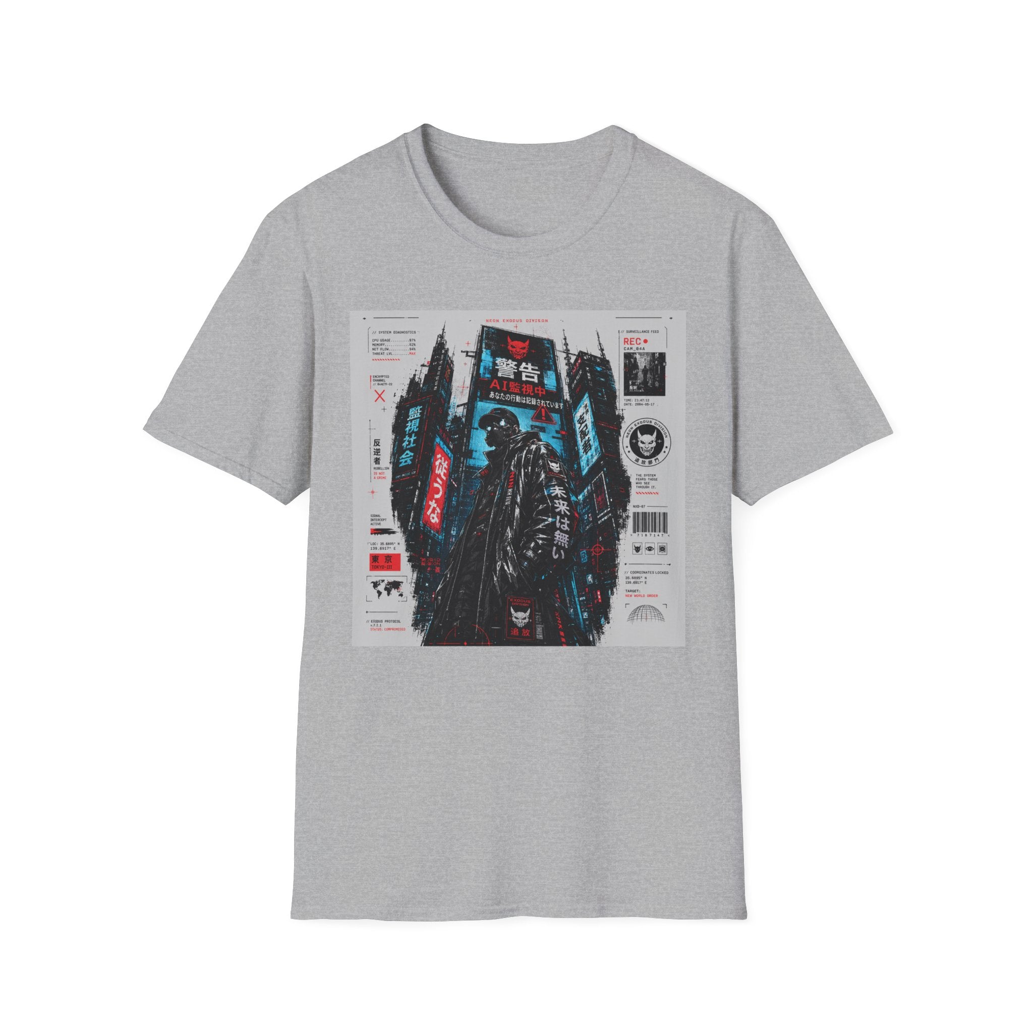 Neon exodus in a dystopian future T-Shirt