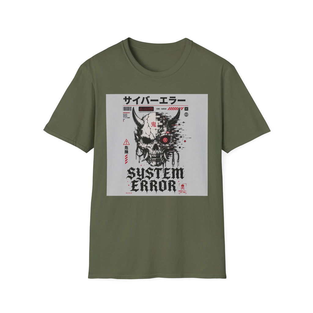 Cyberpunk skull with system errors T-Shirt