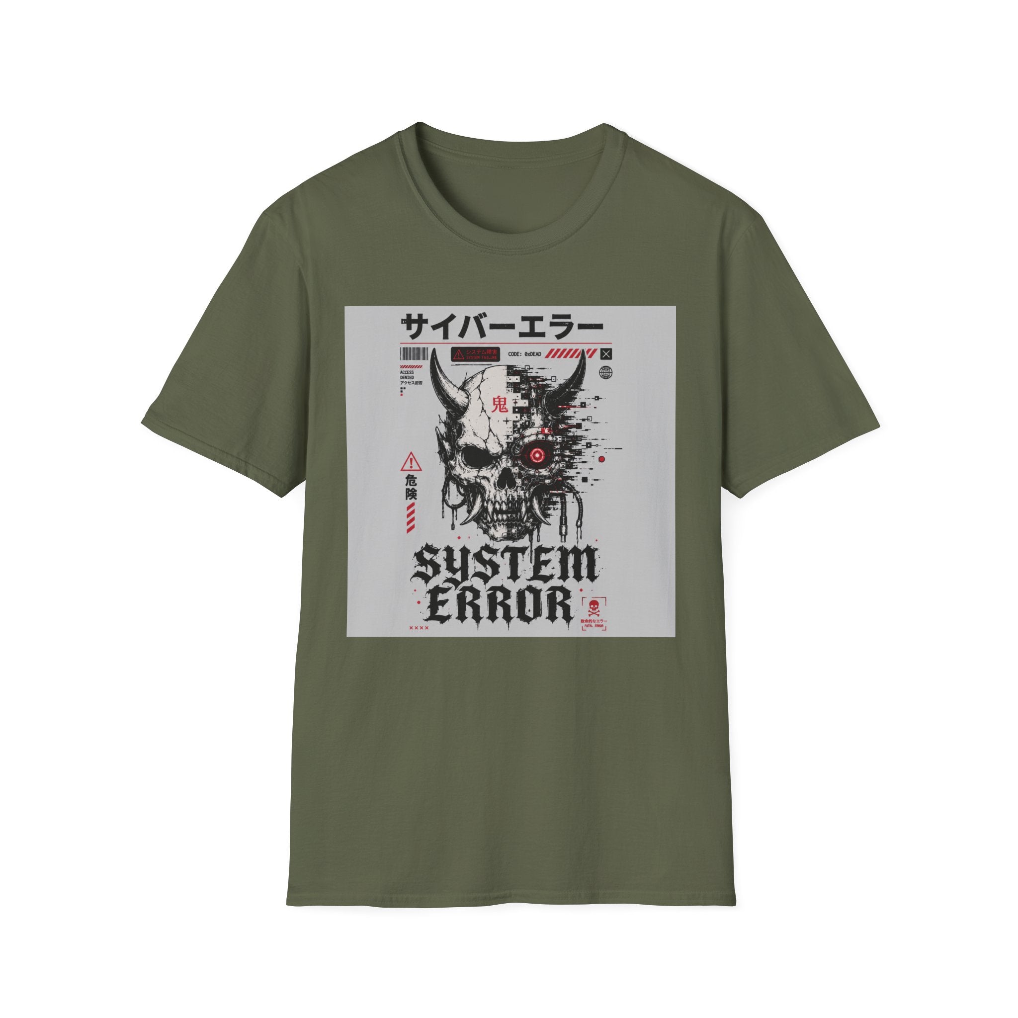 Cyberpunk skull with system errors T-Shirt