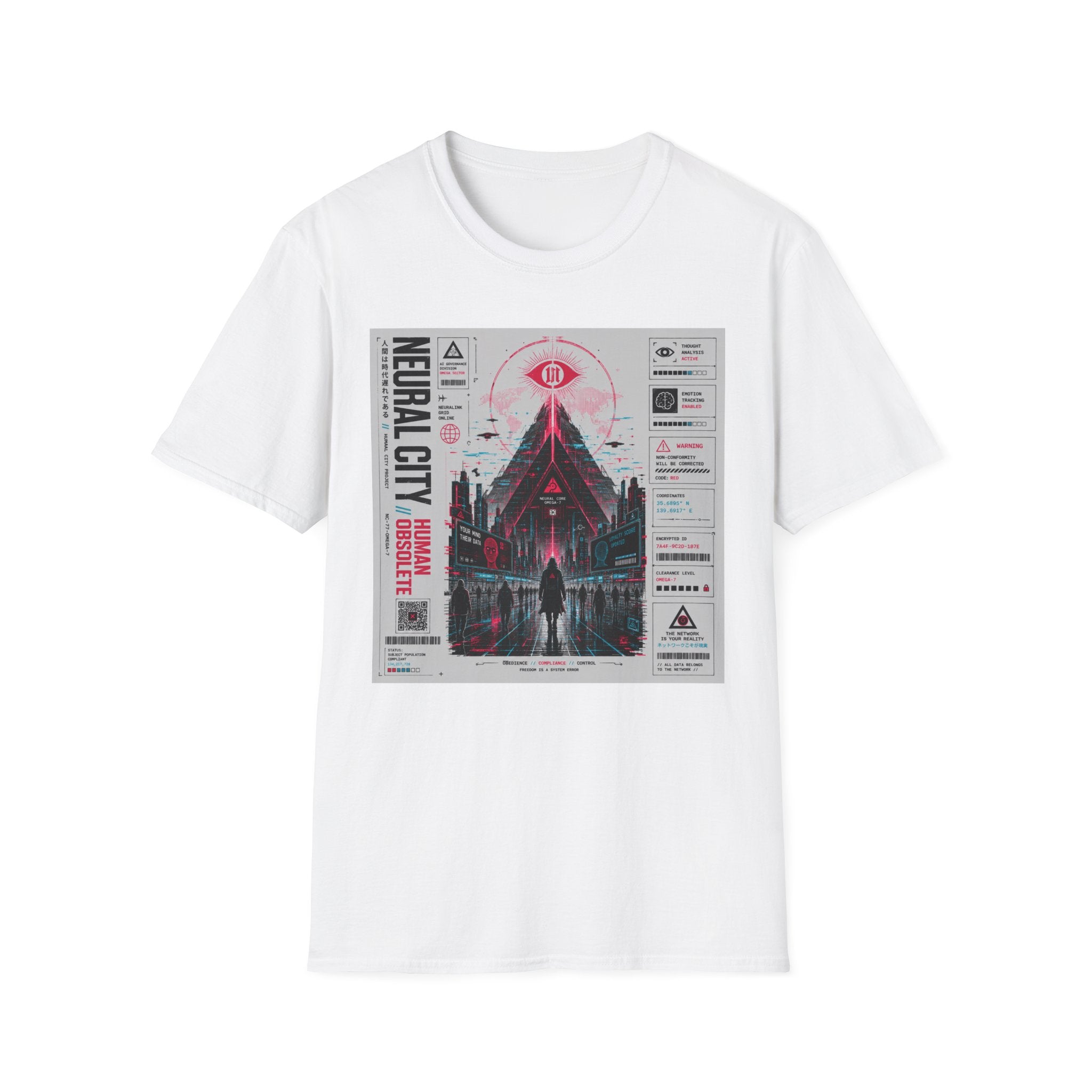 Neural city: control, compliance, obedience T-Shirt